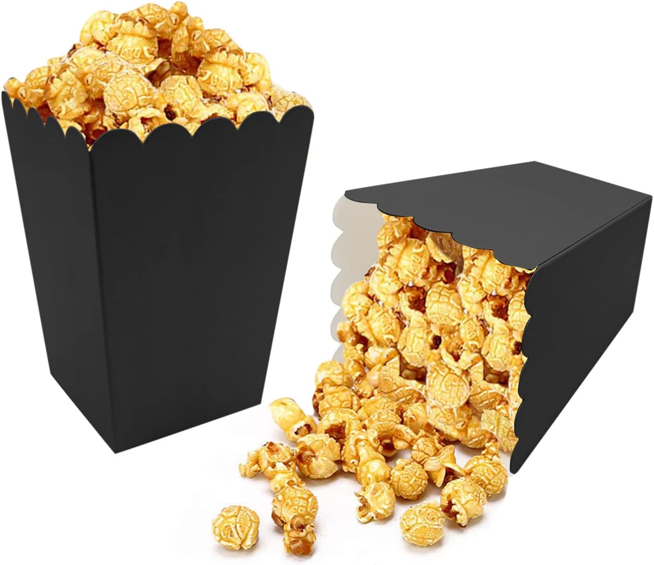 36 Pcs Popcorn Boxes Mini Paper Popcorn Box Cardboard Popcorn Container for Party, Black
