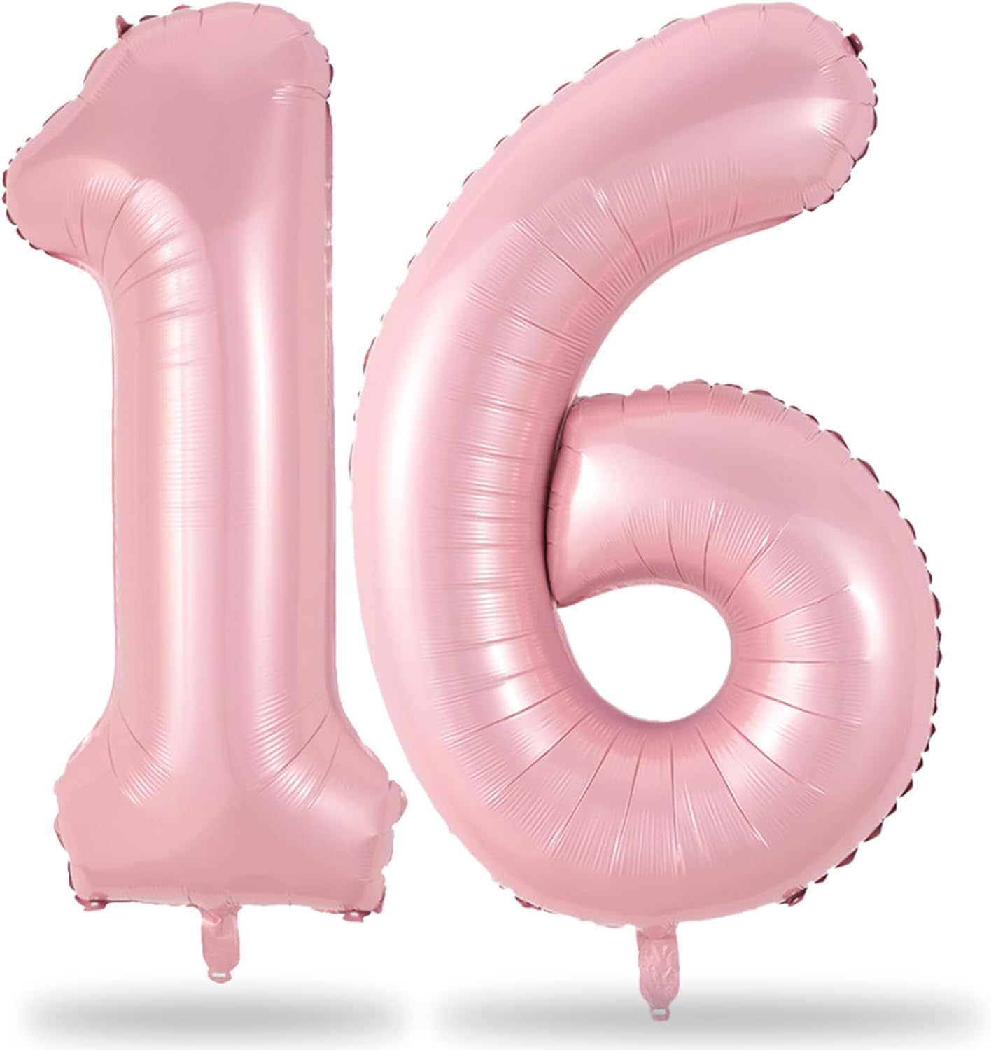 Pastel Pink 16th Birthday Balloons for Girls, 40 Inch Mylar Self Inflating 16 Balloon Number, Big Foil 1 & 6 Helium Number 16 Balloon for Women Birthday Party Decorations Anniversary Decor Supplies