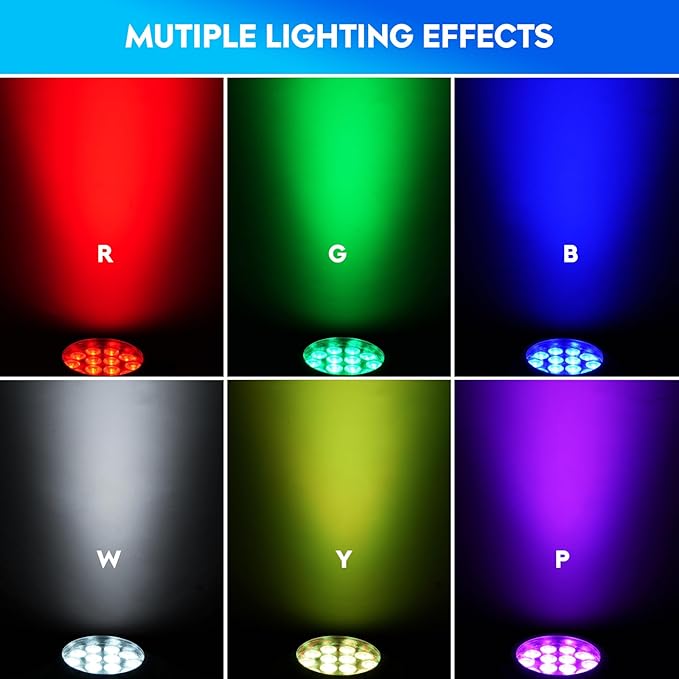 Outdoor Stage Lights Waterproof DMX DJ Par Can Light 14LED RGBW Strobe Wash Uplighting for Theater, Event, Halloween, Church, Wedding Party, Stage, Performance, Studio, Auditorium