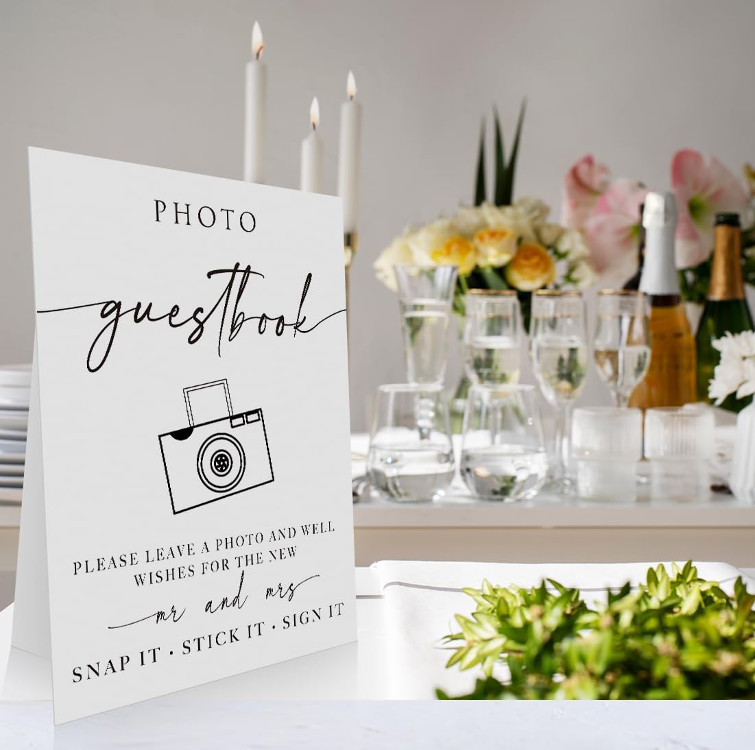 Wedding Photo Guestbook Sign 8 x 11 Inch, Photo Guest Book Sign, Photo Minimalist Wedding Sign, Reception Signage, Snap It Sign, Modern Wedding Sign WDS19
