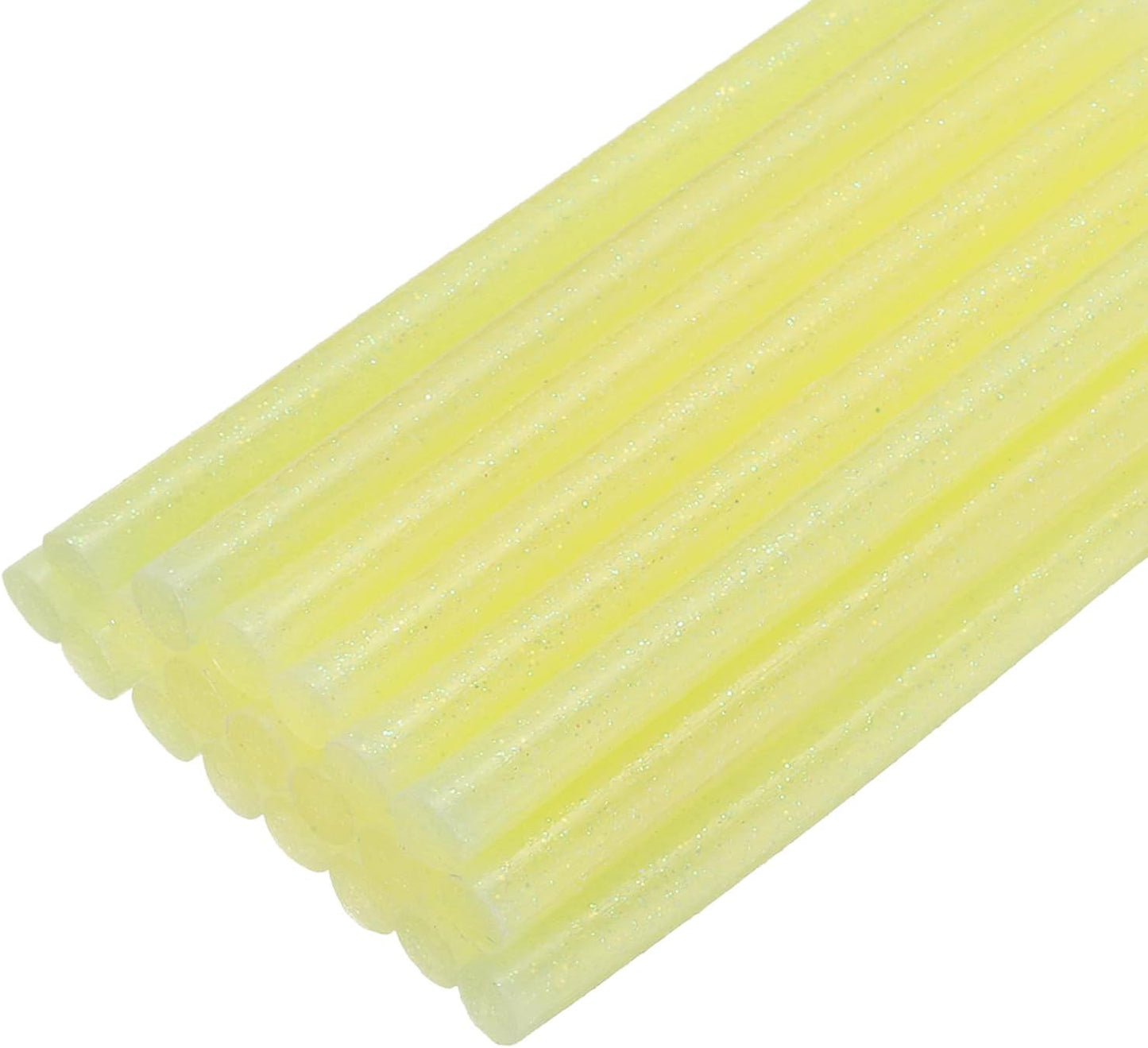 uxcell 20pcs Hot Glue Sticks for Glue Gun 7mm/0.28-inch x 4-inch Mini Hot Melt Adhesive Glue Stick Glitter Yellow