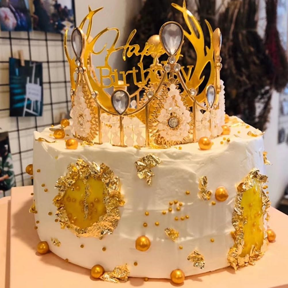 Edible Bright Gold Sugar Pearls Candy Sprinkles 120G/ 4.23Ounce Baking Cake Sprinkles Cupcake and Cake Topper Cookie Decorations Wedding Party Valentines Halloween Christmas Supplies