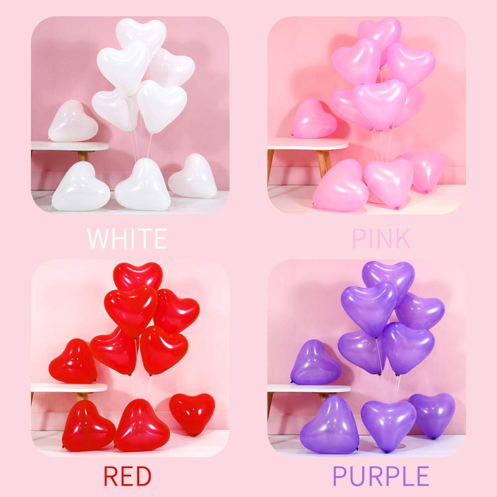 50 6-inch Purple Color Heart shaped Latex Balloons for Valentines Day,Propose Marriage,Wedding Party.