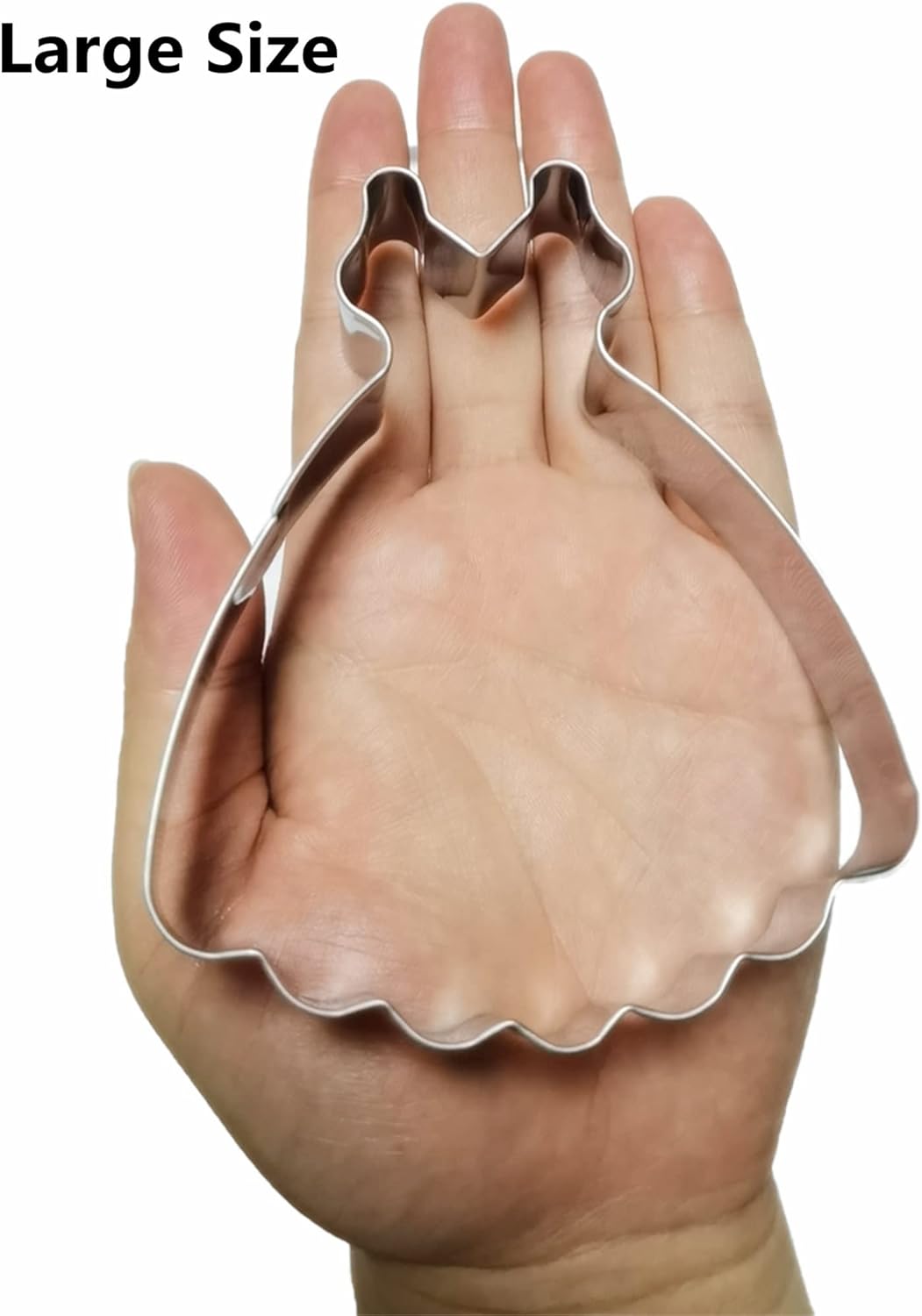 Large Size Dress Shaped Cookie Cutter, Stainless Steel Suspenders Princess Dress Wedding Dress Cookie Cutter, 4.4 Inches