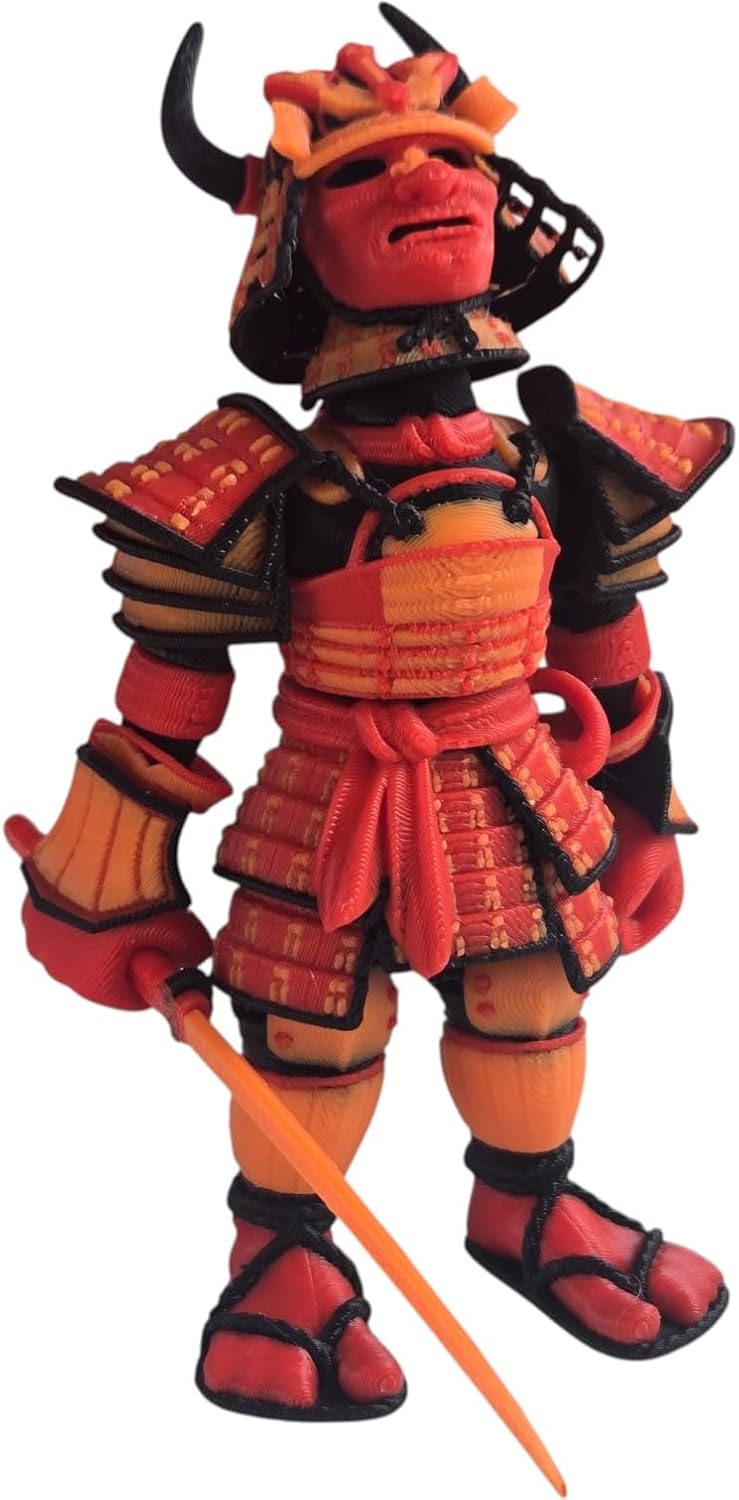 Articulated Samurai Figurine – Stunning 3D Printed Collectible – Iconic Warrior Design for Teens and Adults – 3D Printed in Canada