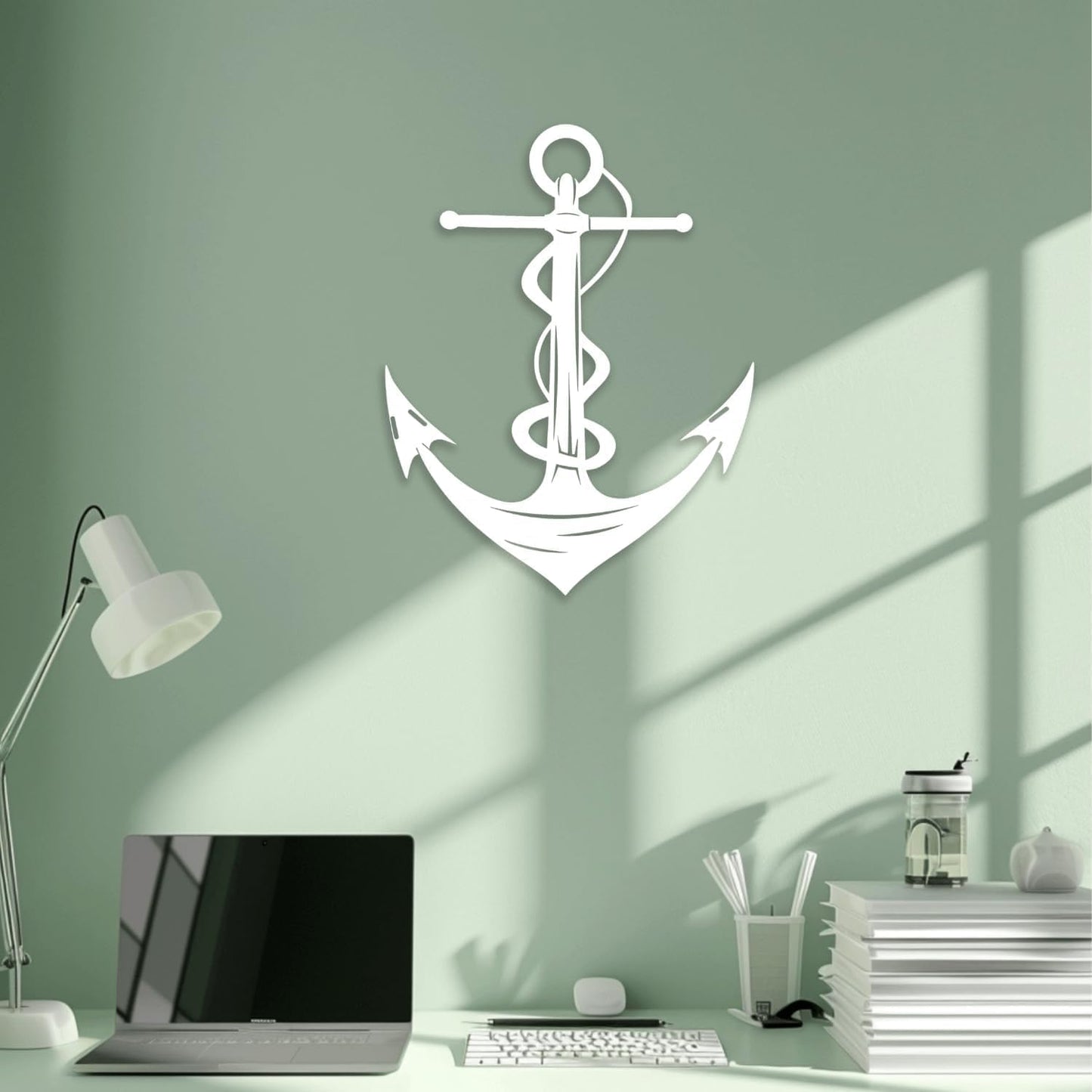 XXQ Anchor Metal Wall Decor, Anchor Metal Wall Art for Bedroom Living Room Dorm Antique Anchor Wall Decor Antique Metal Anchor Farmhouse Decor (Black, 24" x 35" / 60 x 90cm)