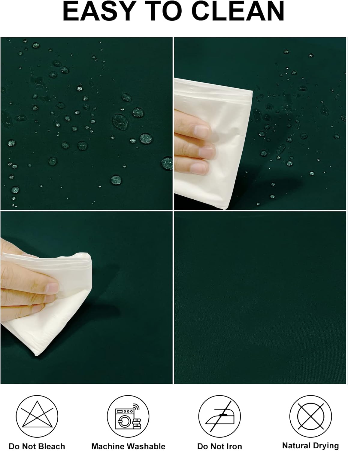 Fokitut 2 Pack Waterproof Round Tablecloth, 108 Inch, Stain Resistant and Wrinkle Polyester Table Cloth, Fabric Table Cover for Kitchen Dining, Wedding, Party, Holiday Dinner-Hunter