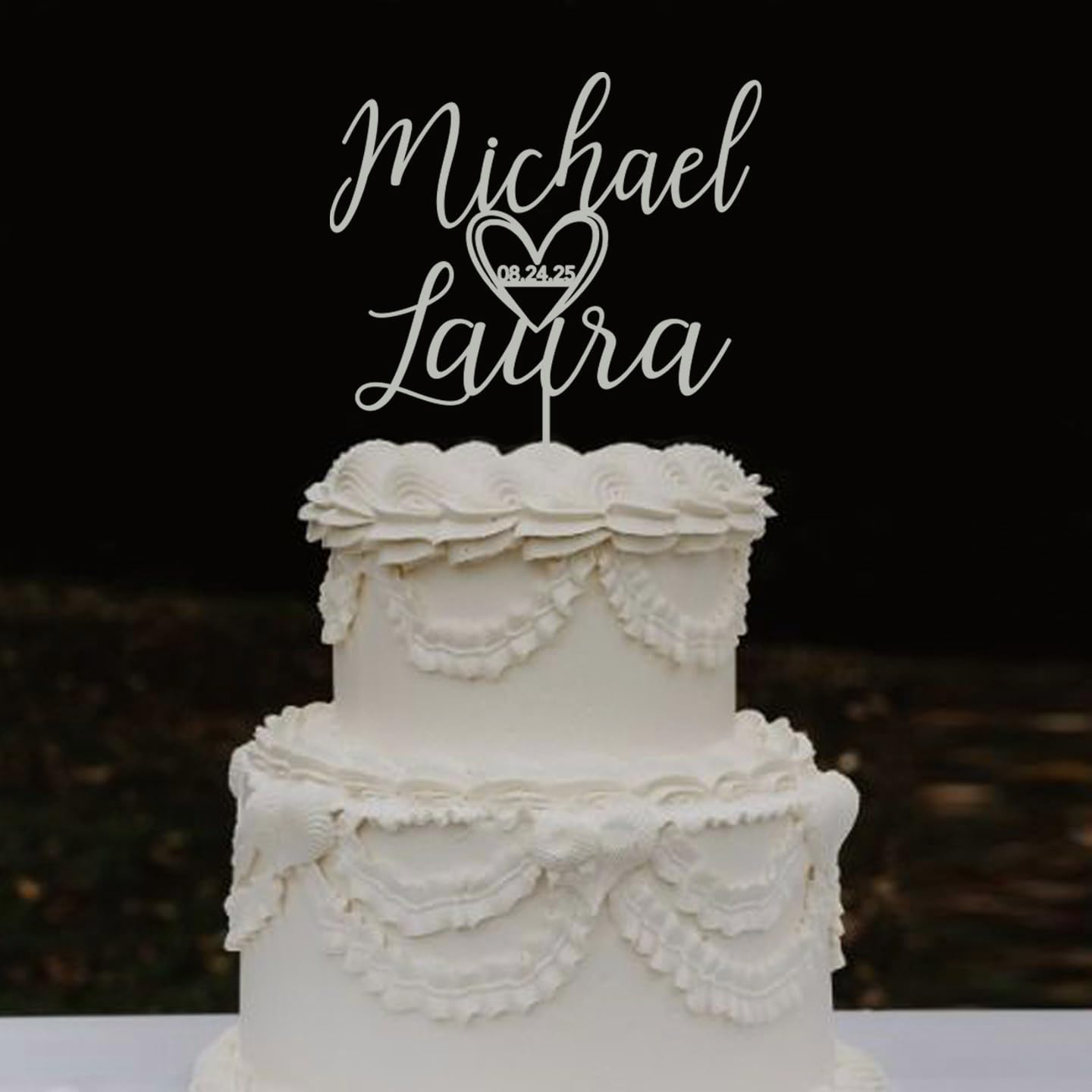 Wedding Cake Toppers, Wedding Cake Toppers Bride and Groom, Custom Cake Topper, Customize Your Own Anniversary Mr and Mrs Cake Topper,Rustic cake topper,Date wedding Cake topper.Wooden Cake topper