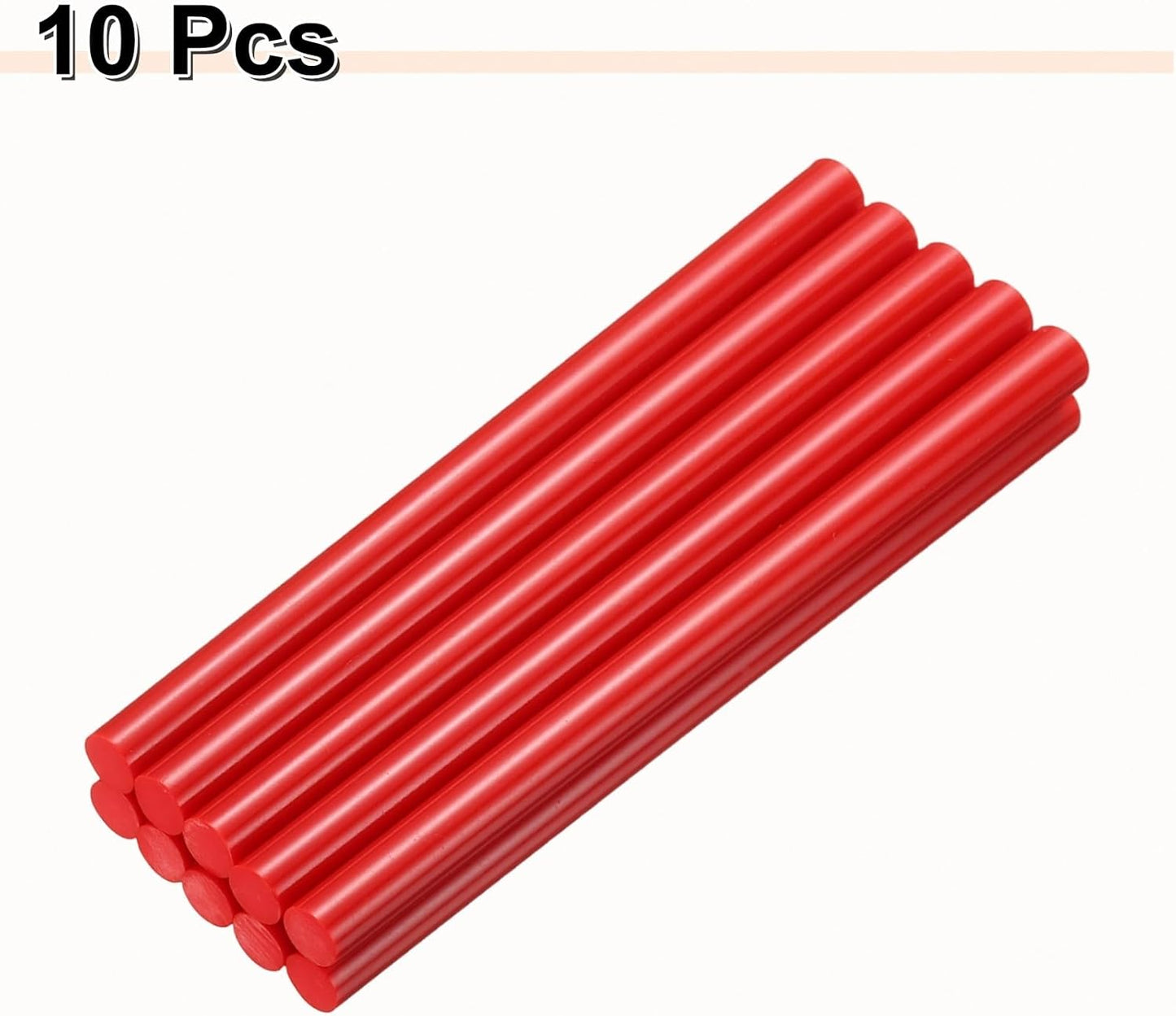 HARFINGTON 10pcs Hot Glue Sticks 0.43" Dia x 7.87" Long EVA Mini Hot Melt Adhesive Glue Stick for Hot Melt Gun Wood Plastic Glass Flowers Fabrics Foam, Red
