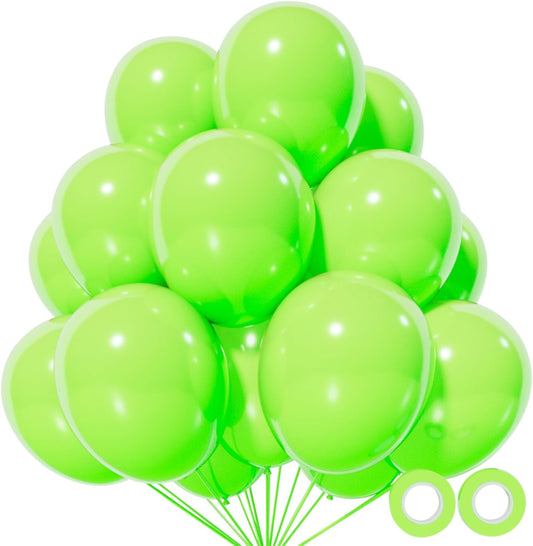 110pcs Green Balloon 12 inch, Green Latex Balloons for Birthday Party Baby Shower Wedding(with 2 Ribbons).