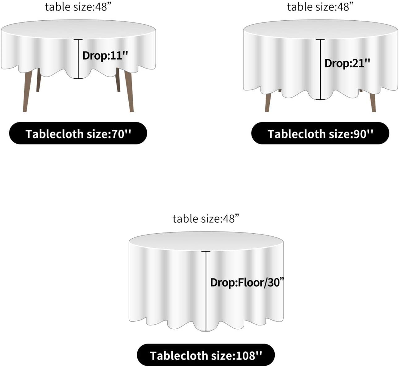 Ascoza 2pack 90 Inch Royal Blue Round Tablecloth in Washable Polyester Fabric for Wedding/Banquet/Restaurant/Parties