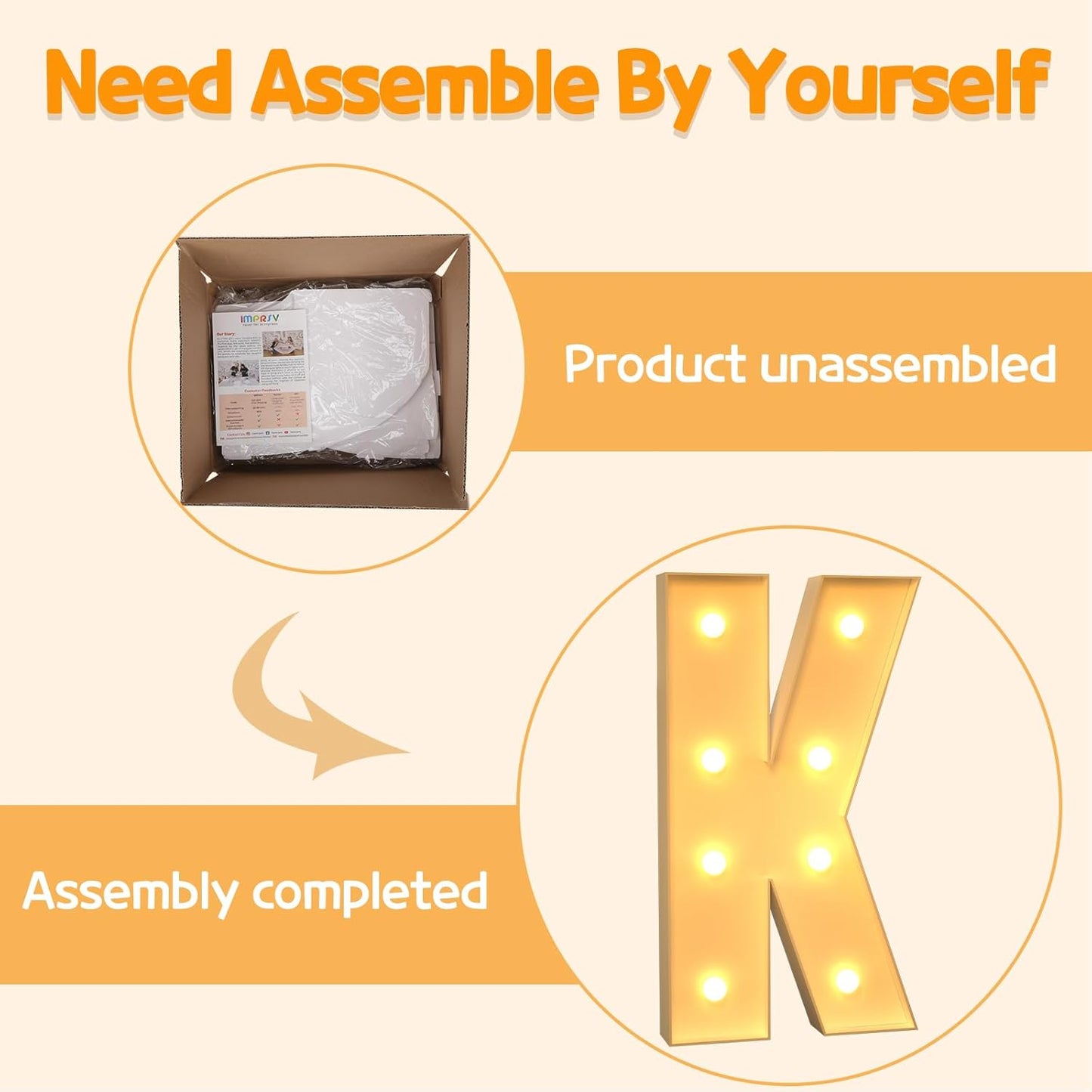 Marquee Letters 3 Feet Tall Large Light Up Letters K Happy Birthday Decorations Marry Me Engagement Party Decor Yellow Light Birthday Decorations Balloon Arch Kit Foam Sign K