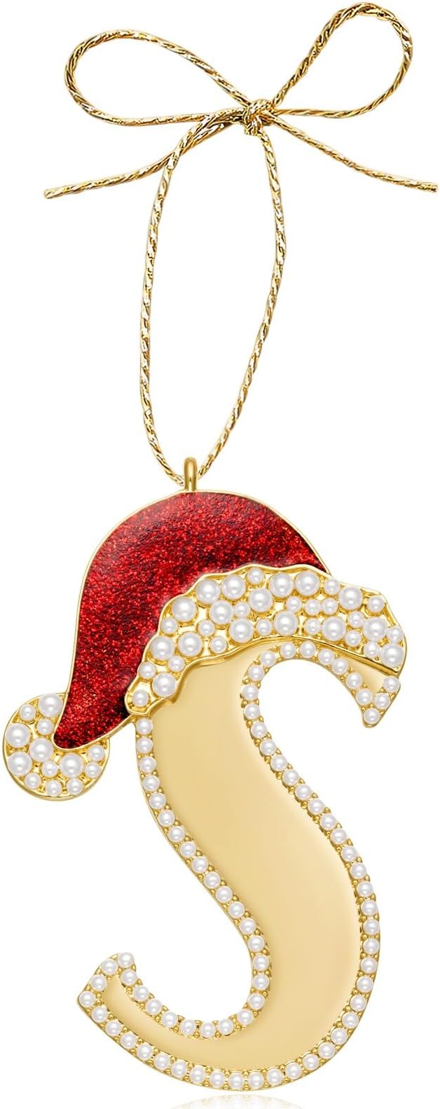 2025 Christmas Ornaments, Letter S Ornaments for Christmas Tree, Hanging Red Hat Ornament for Mother Best Friends Sister Wife