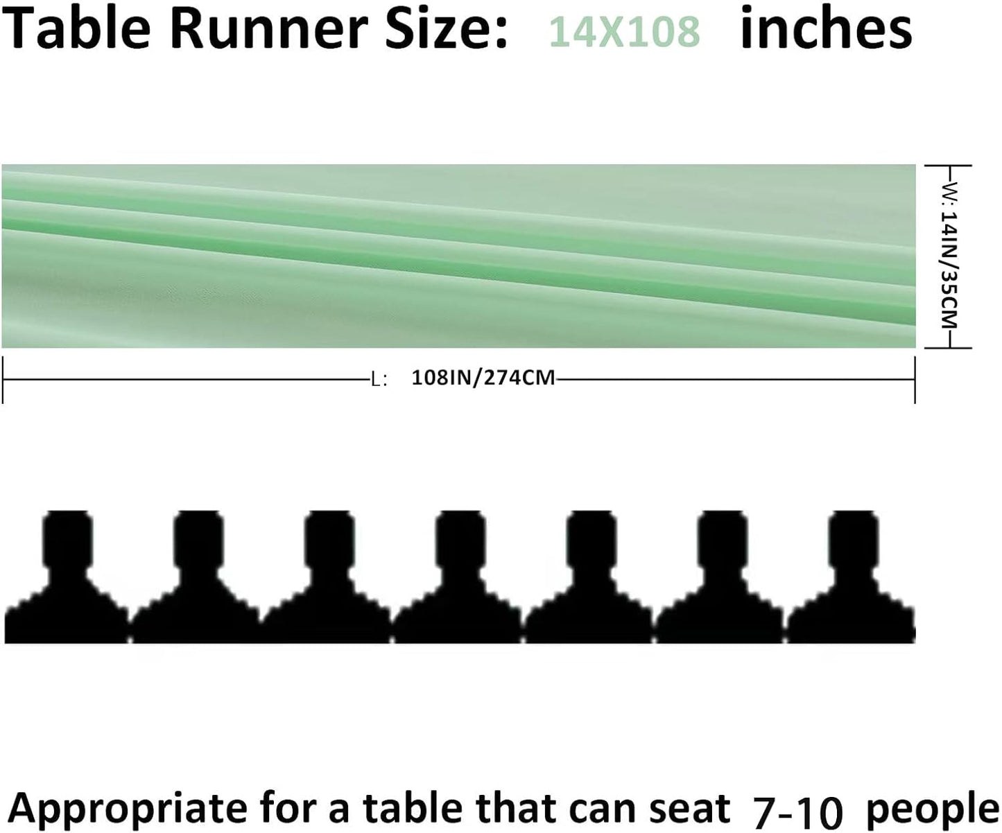 12Pack 9ft Chiffon Table Runner14x108 Inch Sheer Romantic Table Runner for Wedding Birthday Party Bridal Shower Outdoor Decoration-Mint