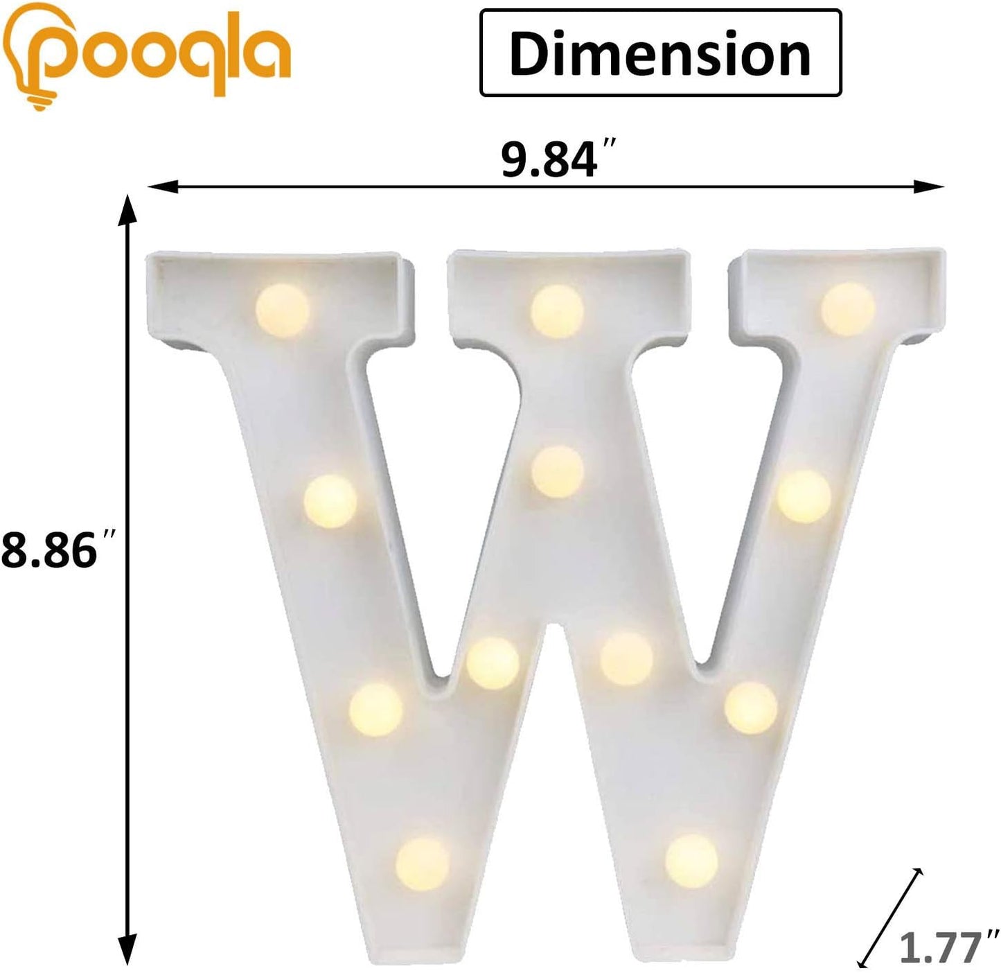 Pooqla LED Marquee Letter Lights Sign, Light Up Alphabet Letter for Home Party Wedding Decoration W