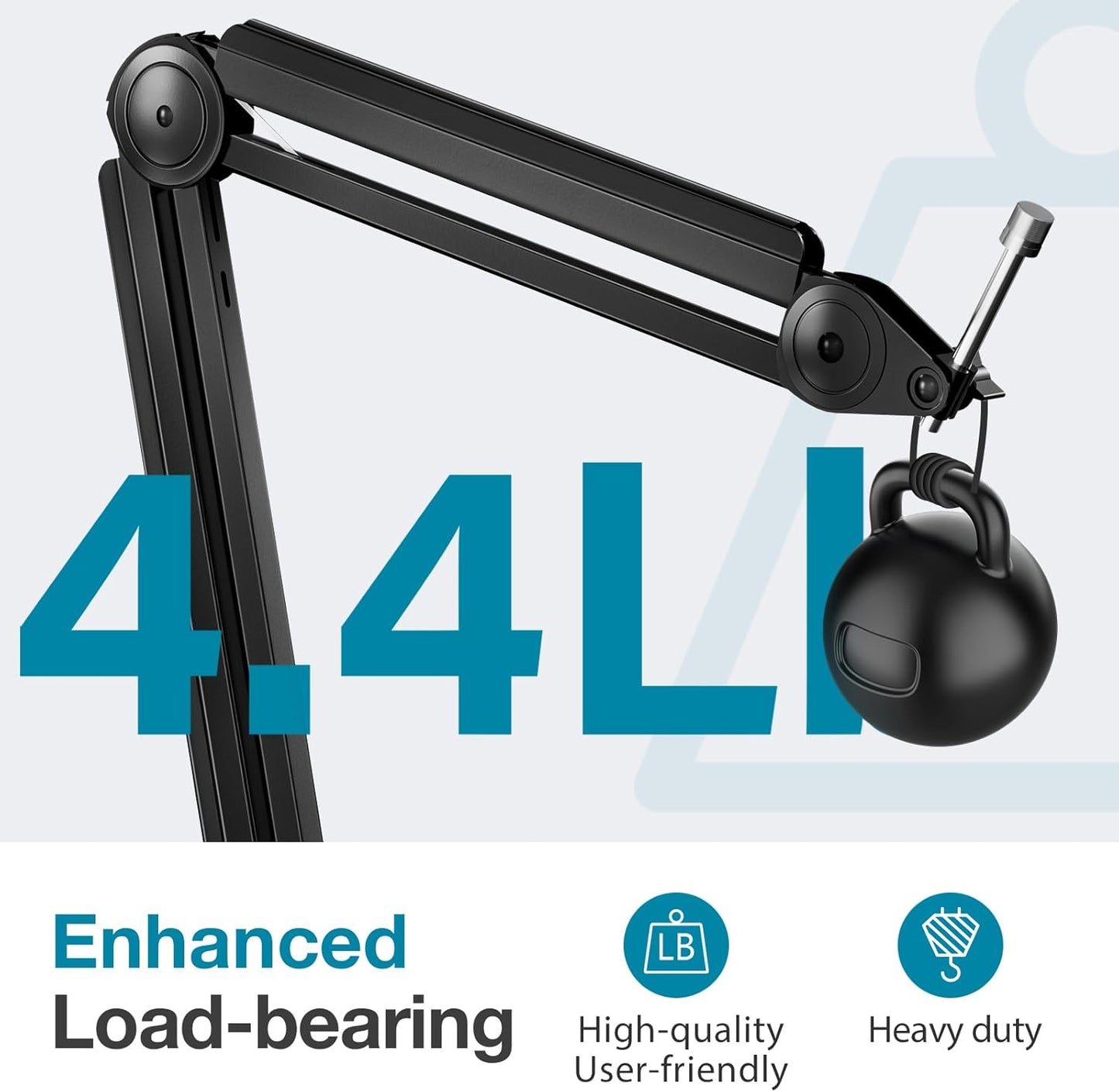 InnoGear Microphone Boom Arm, Mic Stand Desk with Cable Management Microphone Arm Stand for HyperX QuadCast SoloCast Blue Yeti Snowball Fifine Shure SM7B