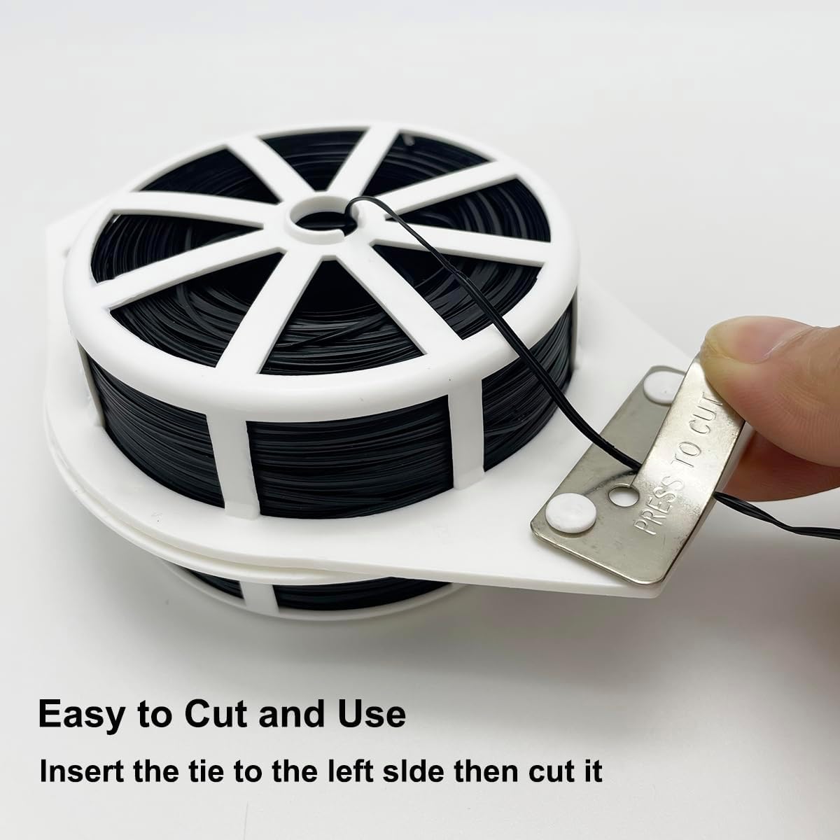 656ft (200m) Twist Ties, Garden Plant Ties with Cutter, Reusable Multifunctional Plant Ties, Fixing Vines Plant Support for Gardening Home Office(Black)