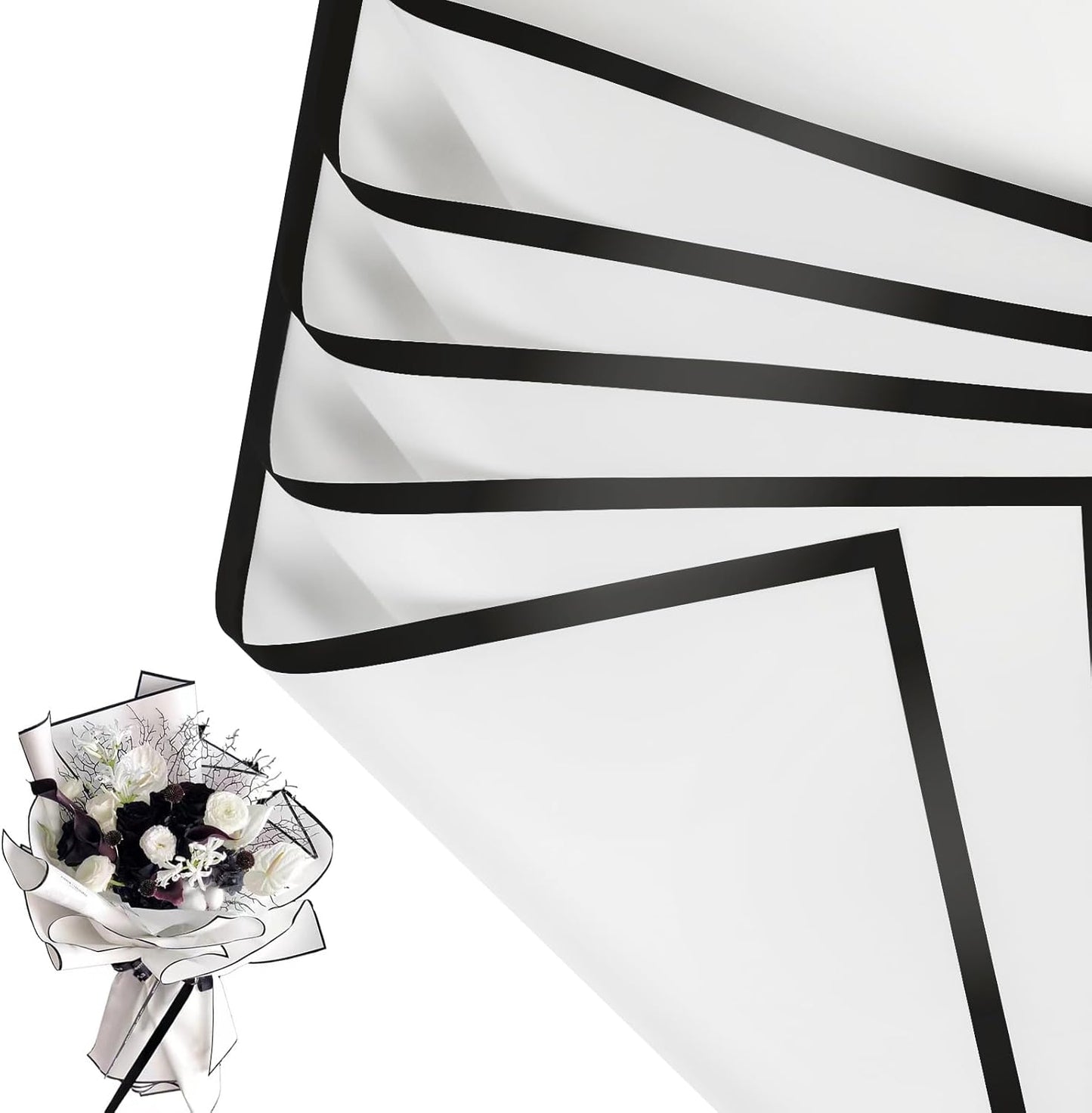 NESCCI 20 Sheet Flower Wrapping Paper - Waterproof Floral Bouquet Wrapping Paper, Florist Supplies Packaging Paper for Wedding Birthday Gift DIY (Porcelain white)