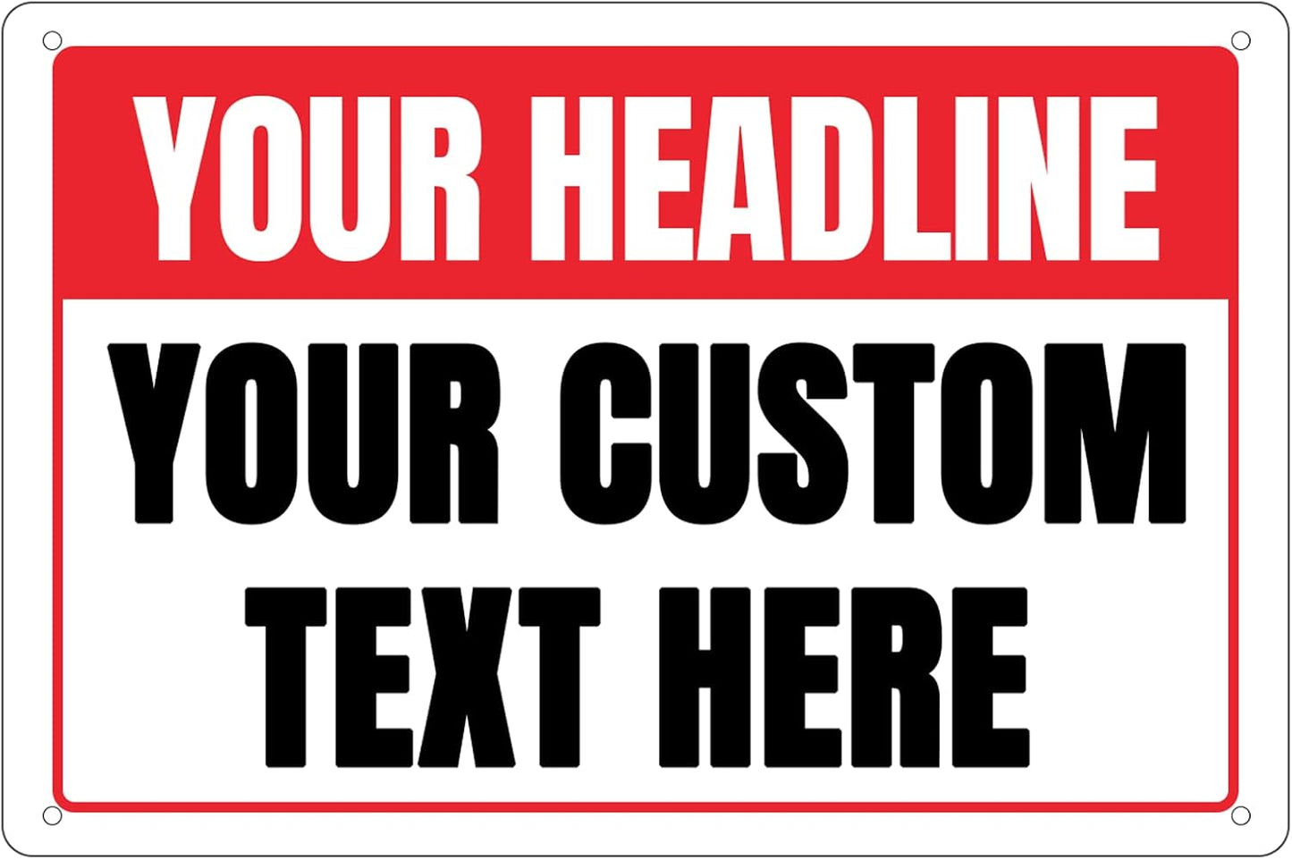 Custom Signs Outdoor Metal - 12 x 8 Personalized Entrance Garden Hazard Parking Signs for Business, Rust-Proof .040 Aluminum (Personalized Headline)