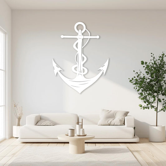 XXQ Anchor Metal Wall Decor, Anchor Metal Wall Art for Bedroom Living Room Dorm Antique Anchor Wall Decor Antique Metal Anchor Farmhouse Decor (Whhite, 39" x 59" / 100 x 150cm)