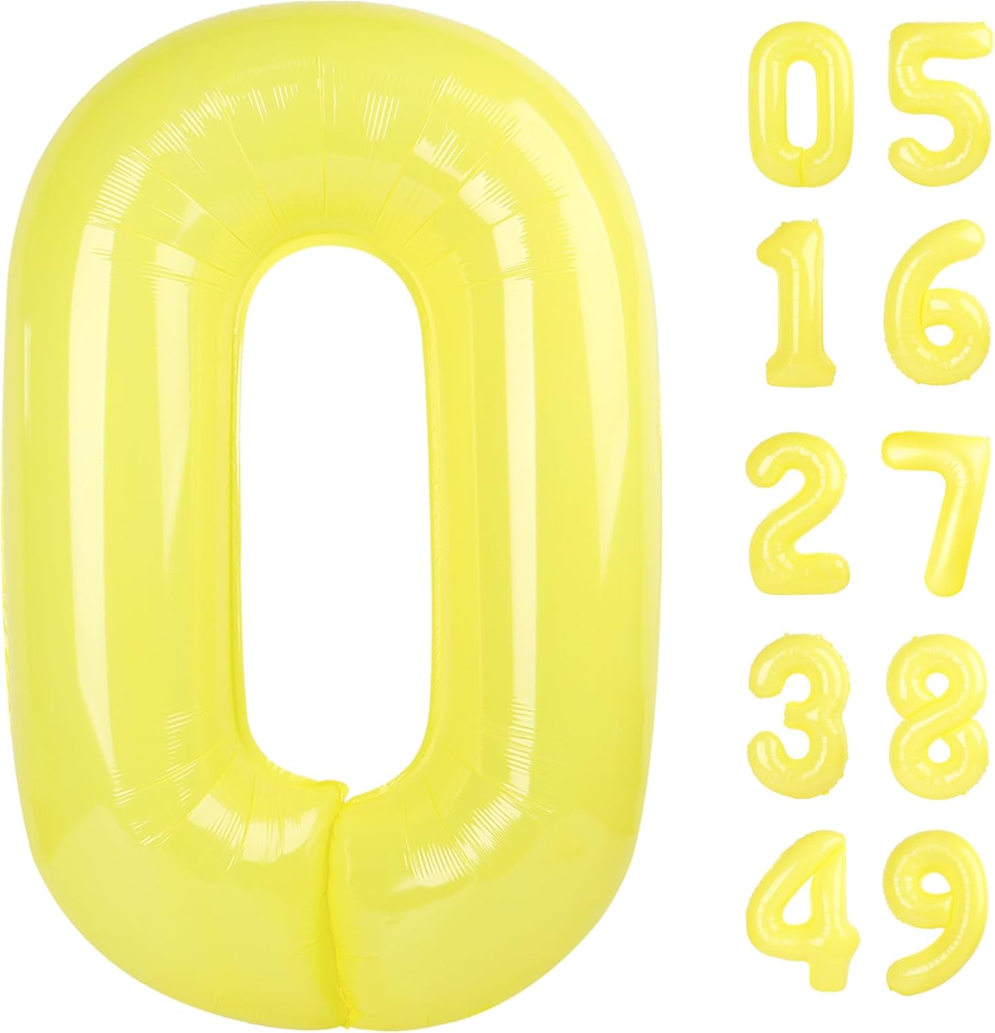 Macaron Yellow Number Balloon 0
