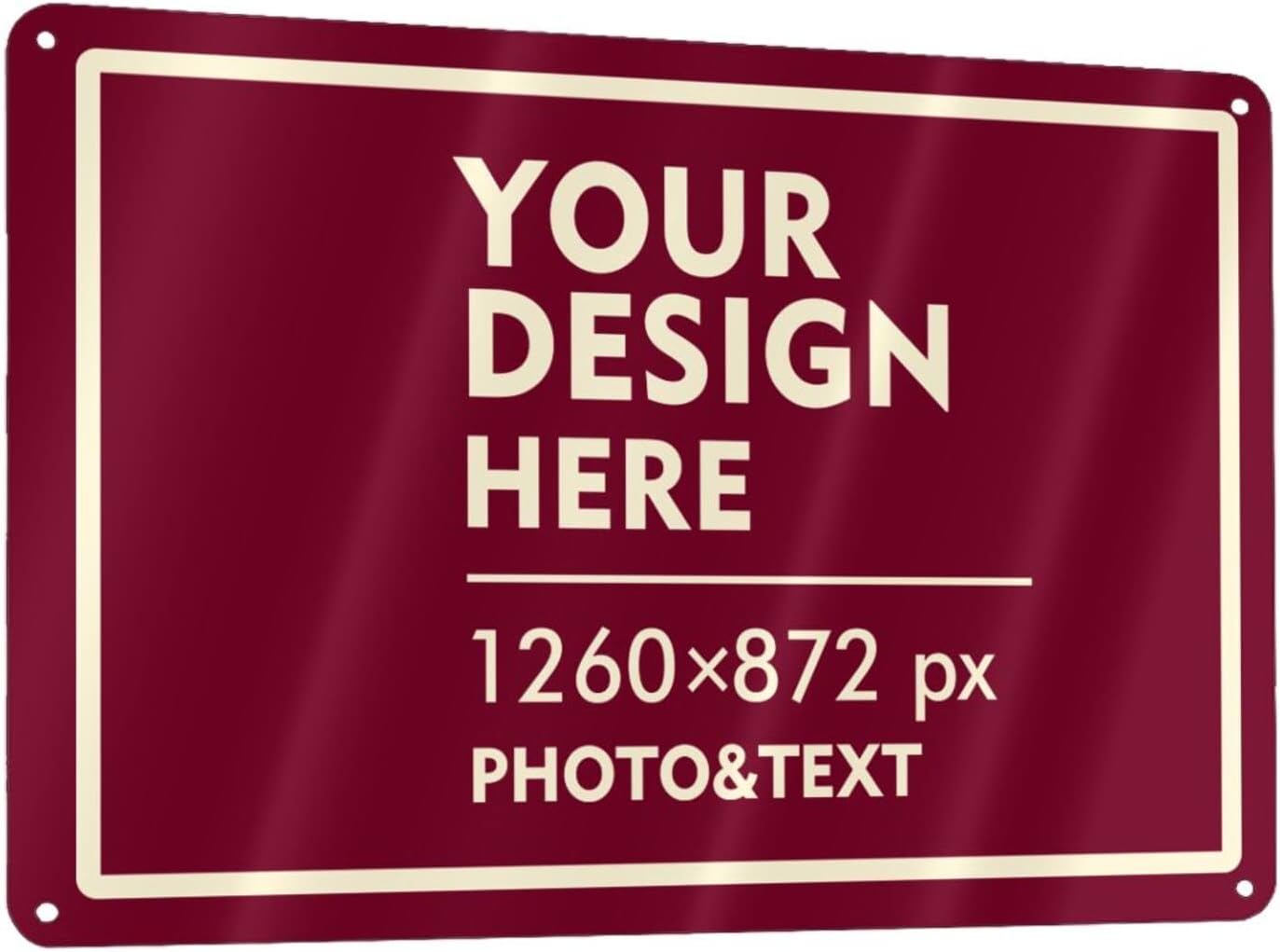 Custom Signs Outdoor Metal Sign - 12 x 8 Customized Personalized Aluminum for Office, Home, Business, Decor, Road Signs, Rust-Proof (Ivory Text Box)