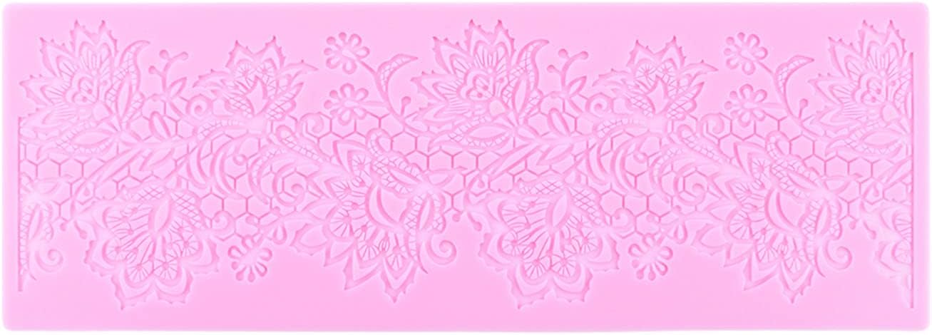 Flower Embossing Candy Silicone Mold Lace Pattern Sugar Craft Cake Decoration, Lace Mat Wedding Cake Decoration Tool