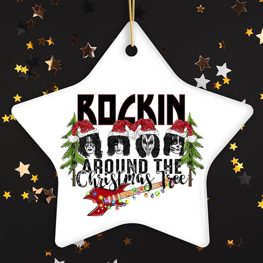 Iconic Hard Rock n Roll Guitar Christmas Ornament, Rockin Around The Christmas Tree