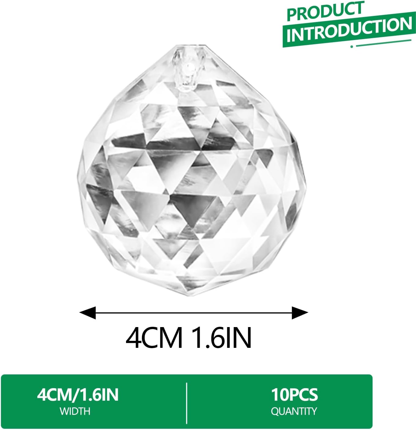 10pcs Crystal Ball Prism Sun Catcher Rainbow Maker Pendants 40mm Decorative Ball Paperweight for Table Decor, Wedding Party Centerpieces