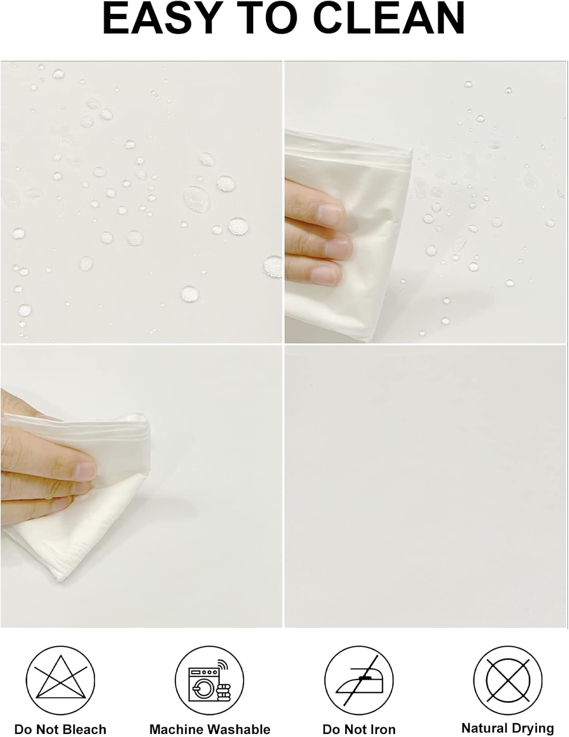 Fokitut 12 Pack Waterproof Round Tablecloth, 90 Inch, Stain Resistant and Wrinkle Polyester Table Cloth, Fabric Table Cover for Kitchen Dining, Wedding, Party, Holiday Dinner-Ivory