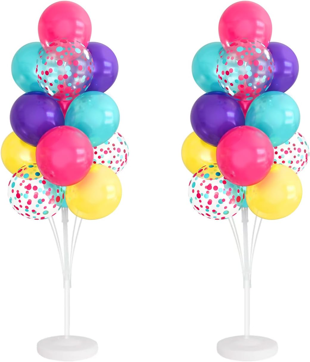 2 Sets Balloon Stand Kits, Balloon Stands for Floor, Balloon Sticks for Table, Acrylic Balloon Stand for Birthday Party Wedding Baby Shower Decorations