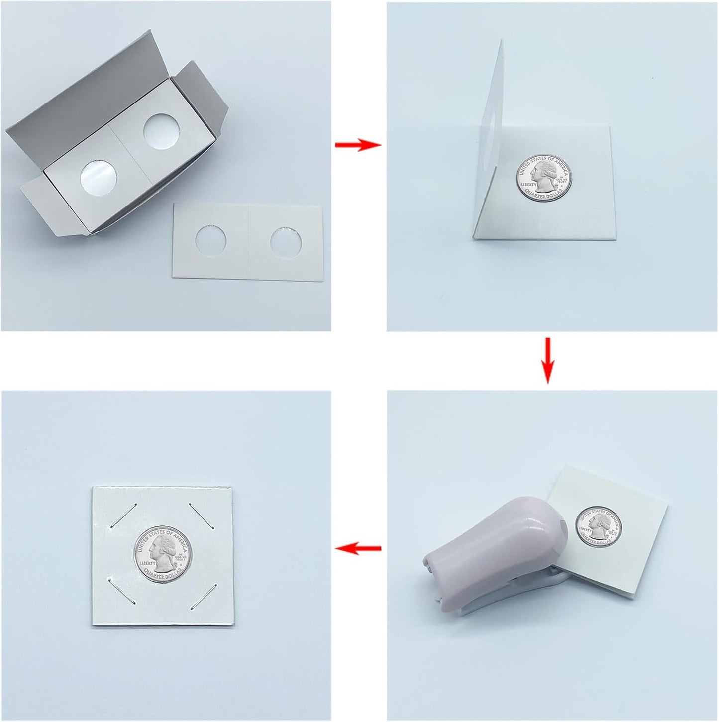 200 PCS Premium Cardboard Coin Flips 2 x 2 inch Coin Collection Supplies for Small Dollar, Mylar Coin Flips Coin Holders for Collectors (Small Dollar Coin Flips)