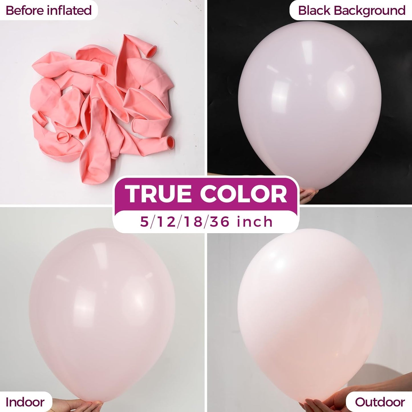 Bezente Pastel Pink Latex Party Balloons - 30 Pack 18 inch Large Thick Big Round Pink Balloons for Birthday Wedding Bridal Shower Gender Reveal Anniversary Party Decorations