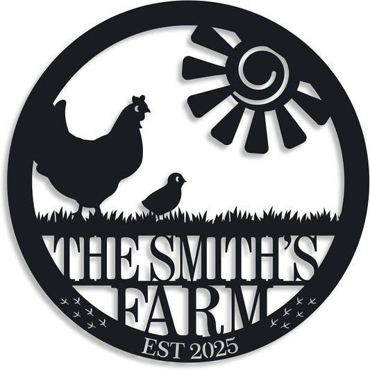 Personalized Chicken Farm Sign, Custom Chicken Coop Signs
