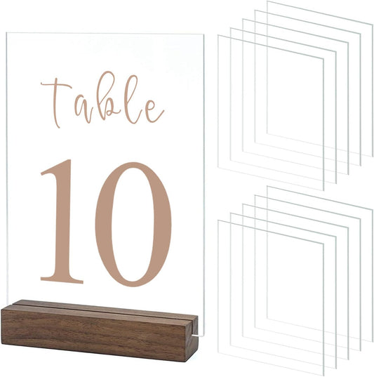 20 Pack Clear Acrylic Blank Signs for Table Numbers, 5x7 Inch Clear Acrylic Blank Sheet Sign 1/8 inch Thick, Use for DIY Wedding Table Signs Display Party Events