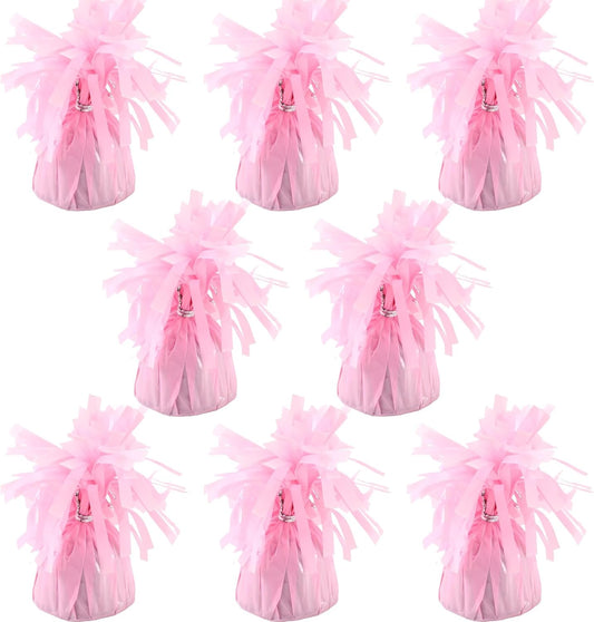8 Pcs Pink Metallic Balloon Weights Holder Anchors Balloon Holder Weights for Helium Balloons Birthday Graduation Party Christmas Wedding Celebration Decoration (Pink)