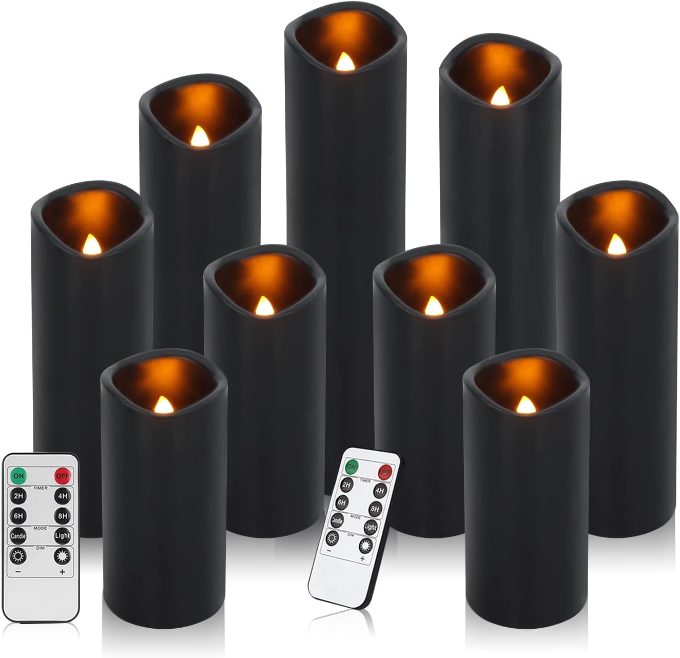 Vinkor Flameless Candles (Black Set of 9)