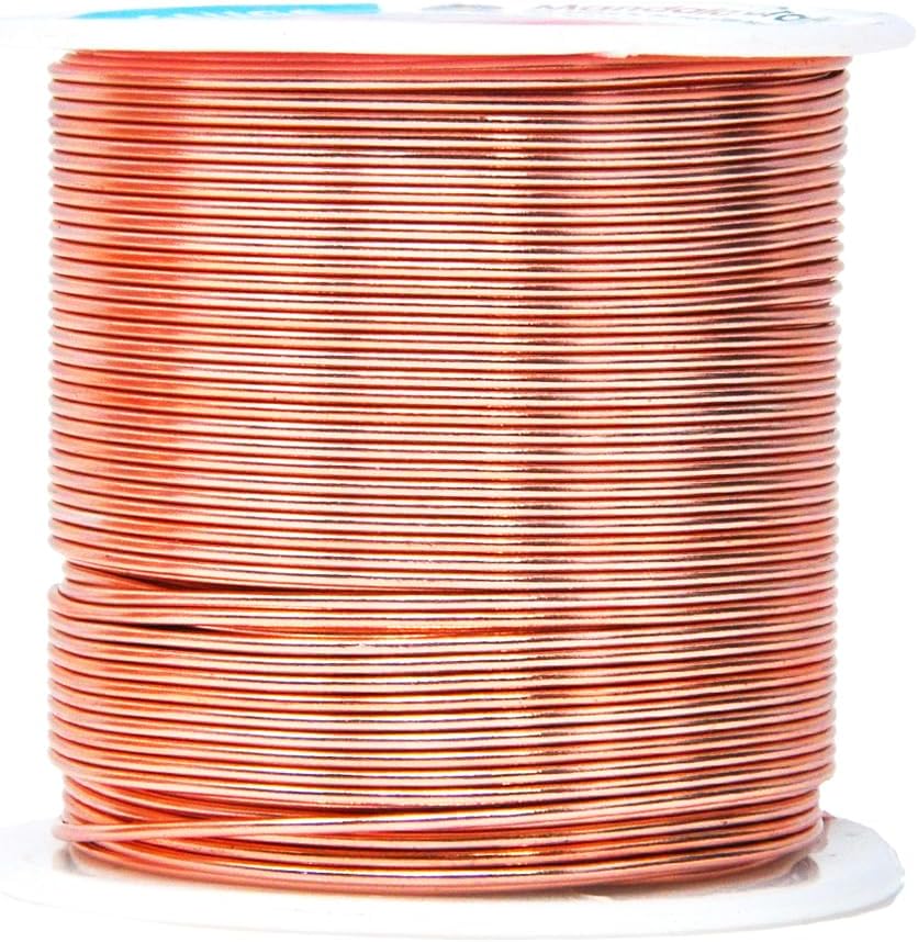 Mandala Crafts 18 Gauge Anodized Aluminum Craft Wire for Jewelry Making - 450 FT Colored Flexible Silver Copper Black Pink Ice Blue Red Wire - Bendable for Bonsai Armature Crafting Sculpting