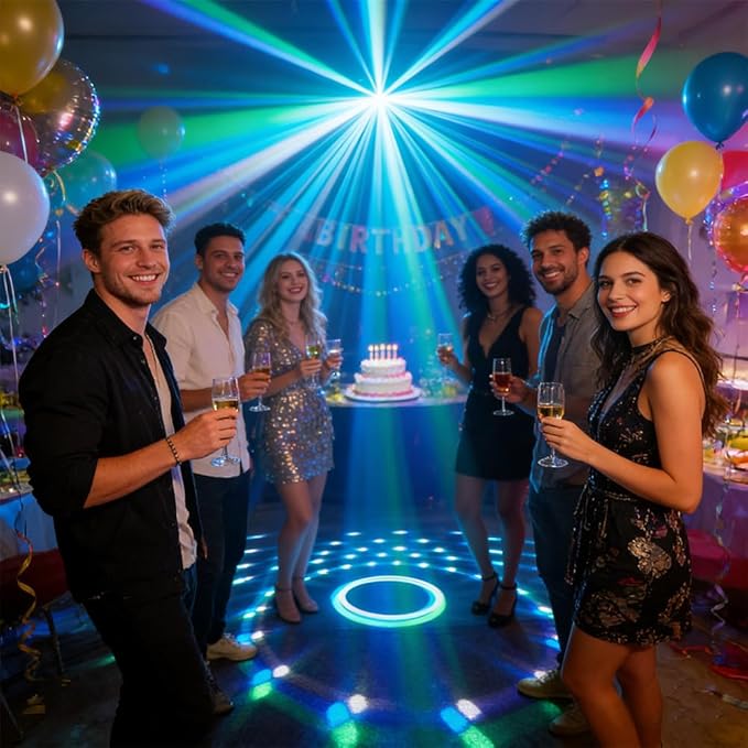 Party Disco Ball Lights, DJ Stage Strobe Rave Lights Sound Activated with Remote Control for Parties Birthday Christmas Gift Wedding Karaoke KTV Bar Club Dance Room Halloween Decorations