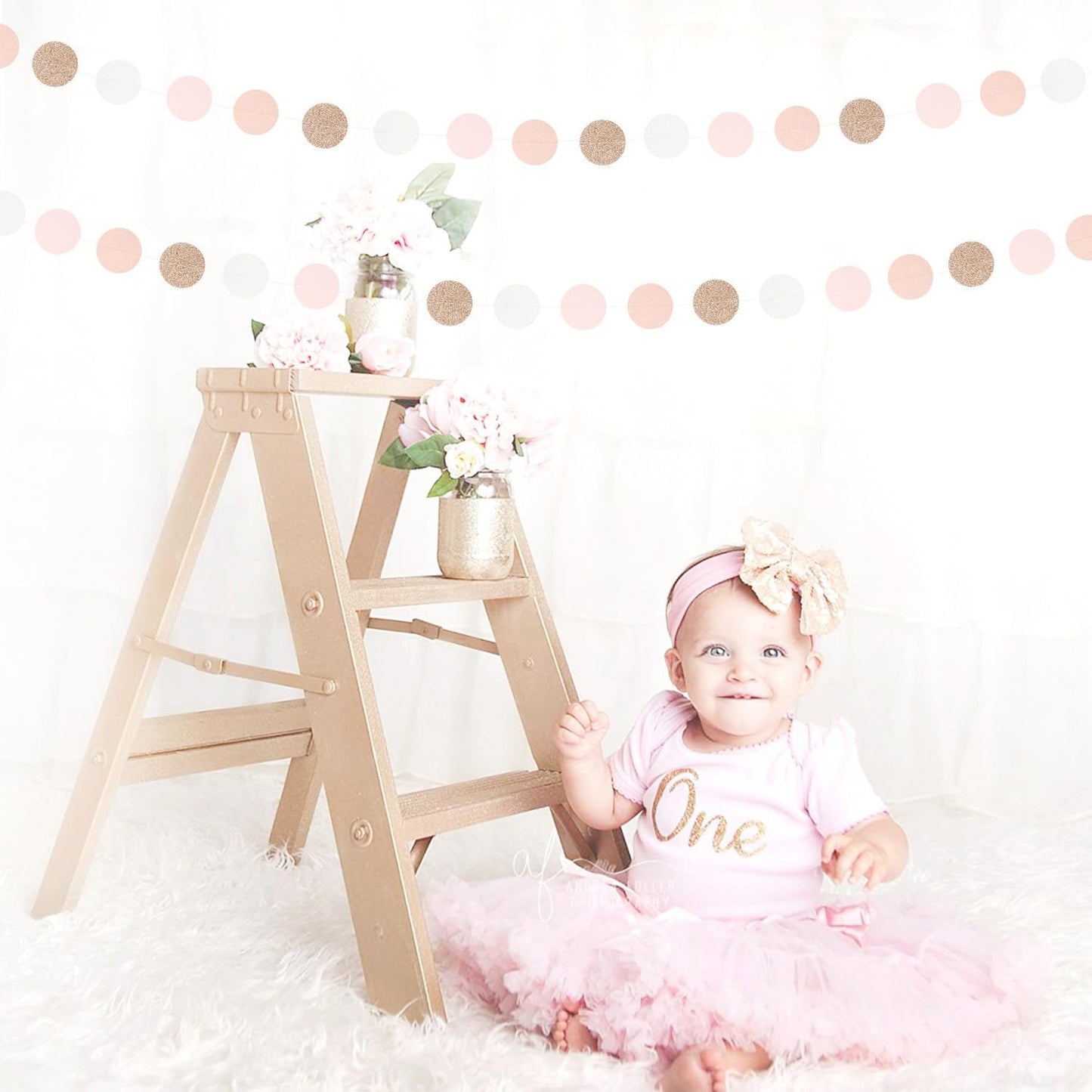 Rose-Gold Pink-White Birthday Party-Decorations Streamers - 52Ft Baby Bridal Shower Hanging Paper Garland Banner,Bachelorette Wedding Engagement Christmas Supplies Backdrop Graduation Decor Hugtmr