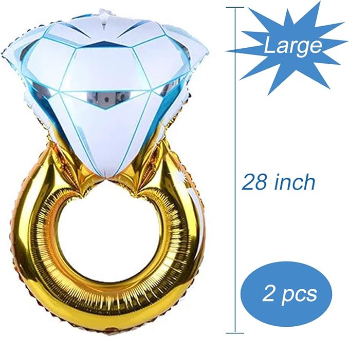 Tellpet Bachelorette Party Decorations Engagement Party Decorations, Diamond Ring Balloon, 2 pieces