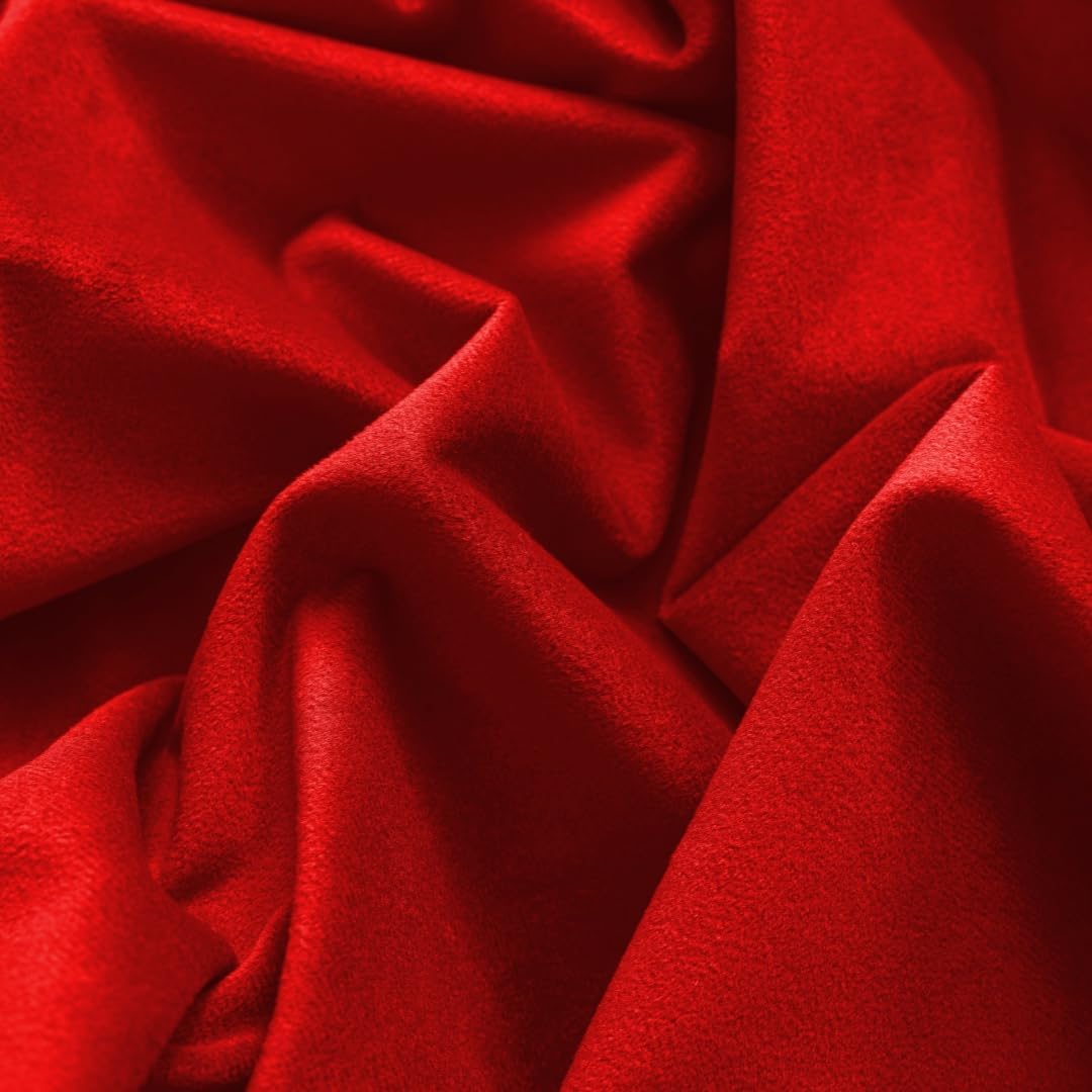 F-CHU Small Square Tablecloth 36 x 36 Inch Velvet Christmas Table Cloth Solid Red Small Round Table Cover for Nightstand End Bedside Table Tabletop Decoration，Red Tablecloth