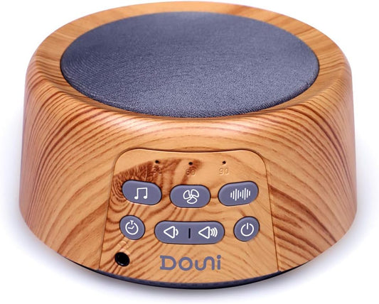 Douni Sleep Sound Machine - White Noise Machine with 24 Non-Looping Soothing Sounds for Sleeping & Relaxation, Timer Settings,Sleep Therapy for Families, Home,Office,Travel.Wood Grain.