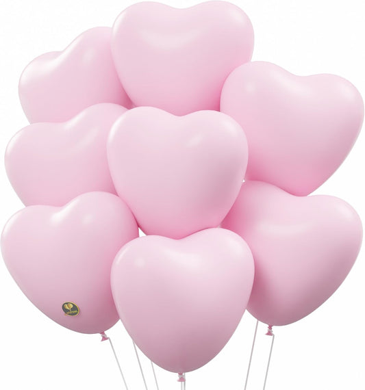 AFTERLOON® Biodegradable Balloons 24 pcs Pastel Pink 10 Inch Heart Shaped, Thickened Extra Strong Natural Latex Helium Float, Proposal Marriage Love Baby Shower Gender Reveal Wedding Bridal