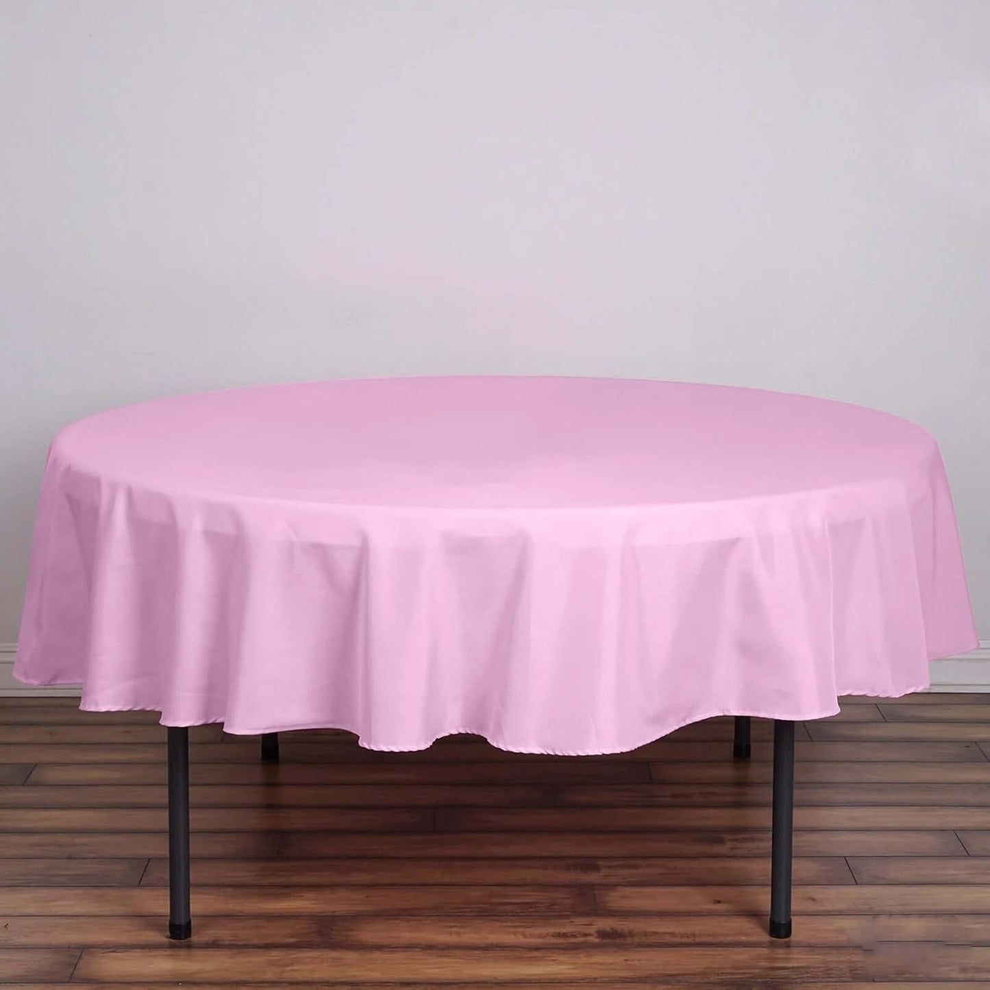 Efavormart Round Tablecloth, 90 Inch Stain & Wrinkle Resistant Washable Table Cloth, Decorative Polyester Fabric Table Cover for Banquet, Wedding, Dining- Pink