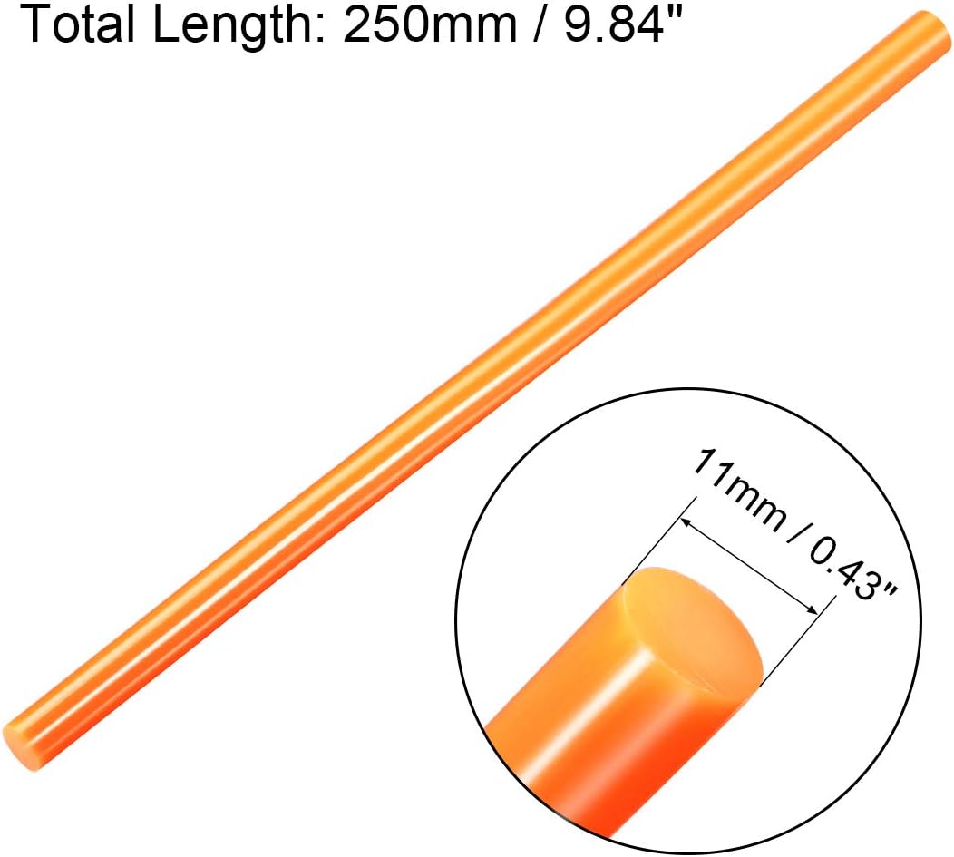 uxcell 20pcs Hot Glue Sticks for Glue Gun 7/16-inch x 10-inch Mini Hot Melt Adhesive Glue Stick Orange
