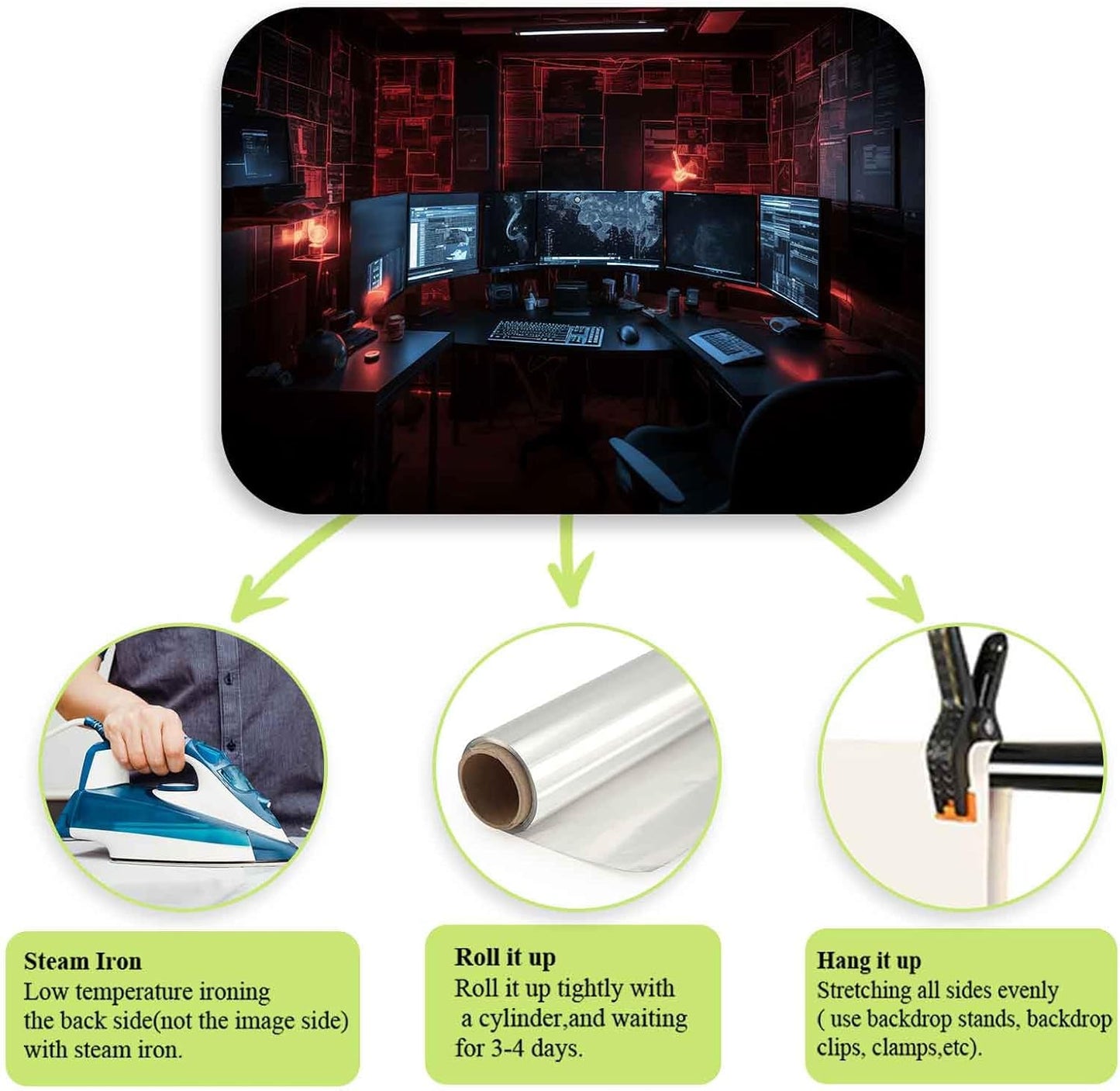 Computer Photo Backdrop Computers Hacker Room Background for Photography Party Room Decorations Photo Booth Props Supplies YUNBSJ007