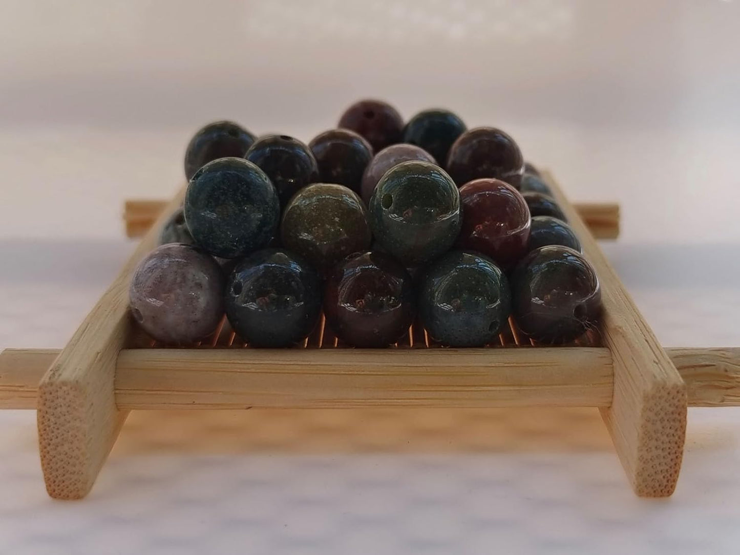 Stone Beads 8mm 100pcs Indian Agate Beads Round Loose Gemstones Beads for Bracelet Necklace Jewelry Making (8mm, 60807 Indian Agate)