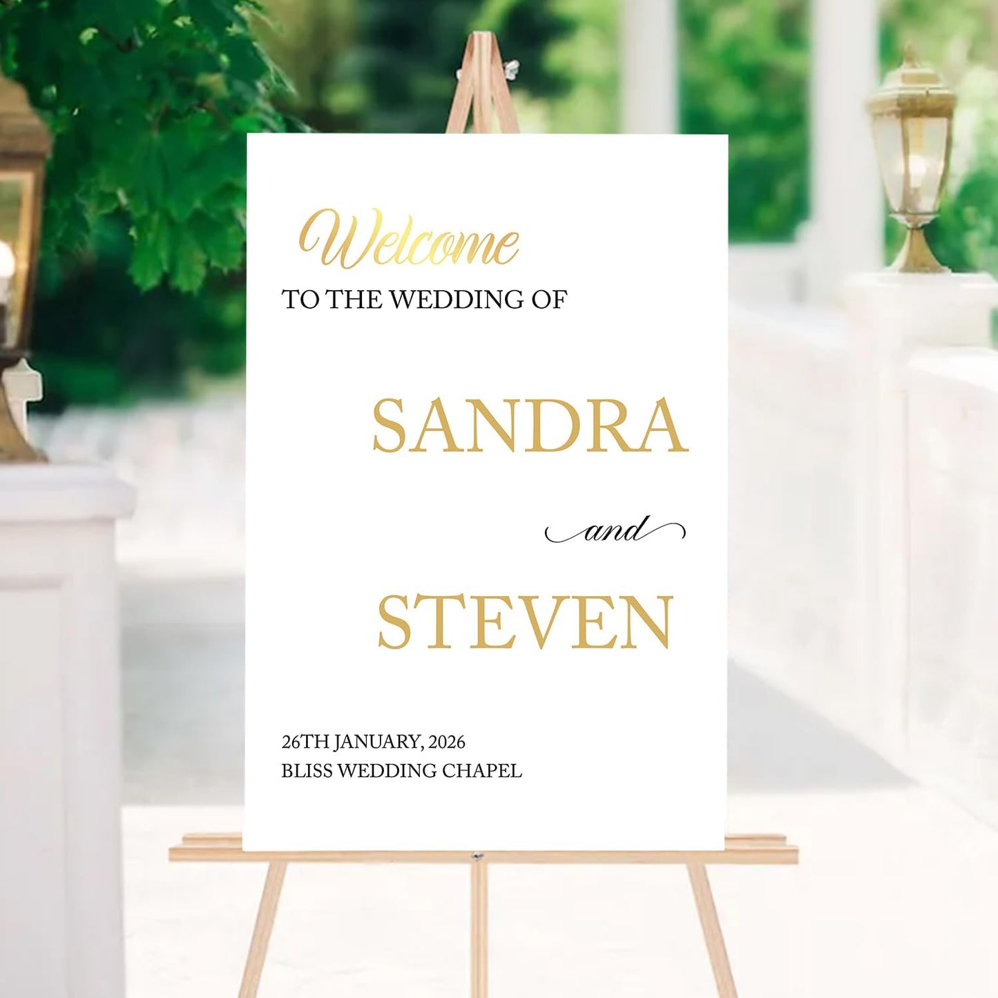 Personalized Modern Wedding Welcome Sign, Minimalist Printed Welcome Sign for Ceremony, Custom Wedding Decoration