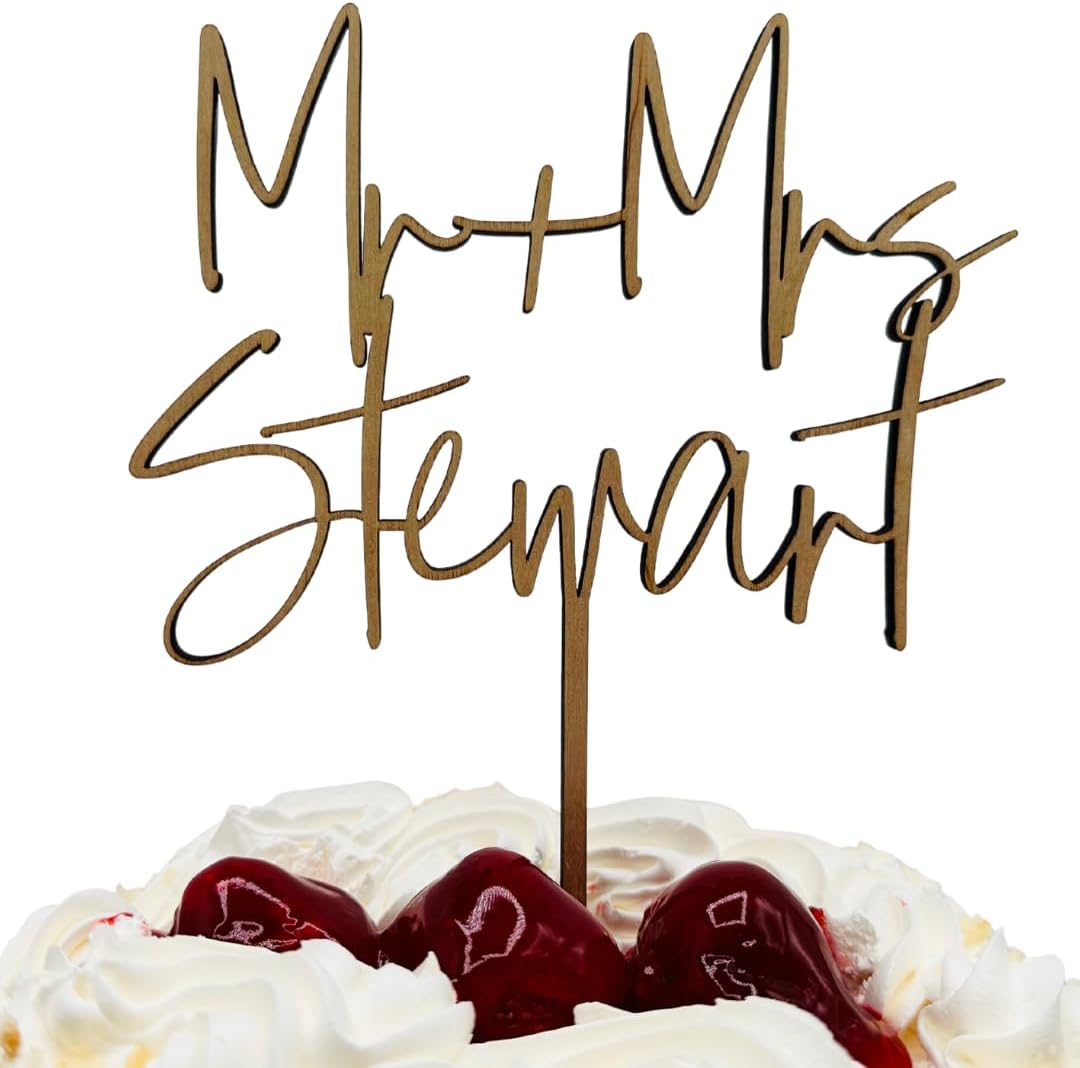 Wedding Cake Toppers, Wedding Cake Toppers Bride and Groom, Custom Cake Topper, Customize Your Own Anniversary Mr and Mrs Cake Topper (Design 3)